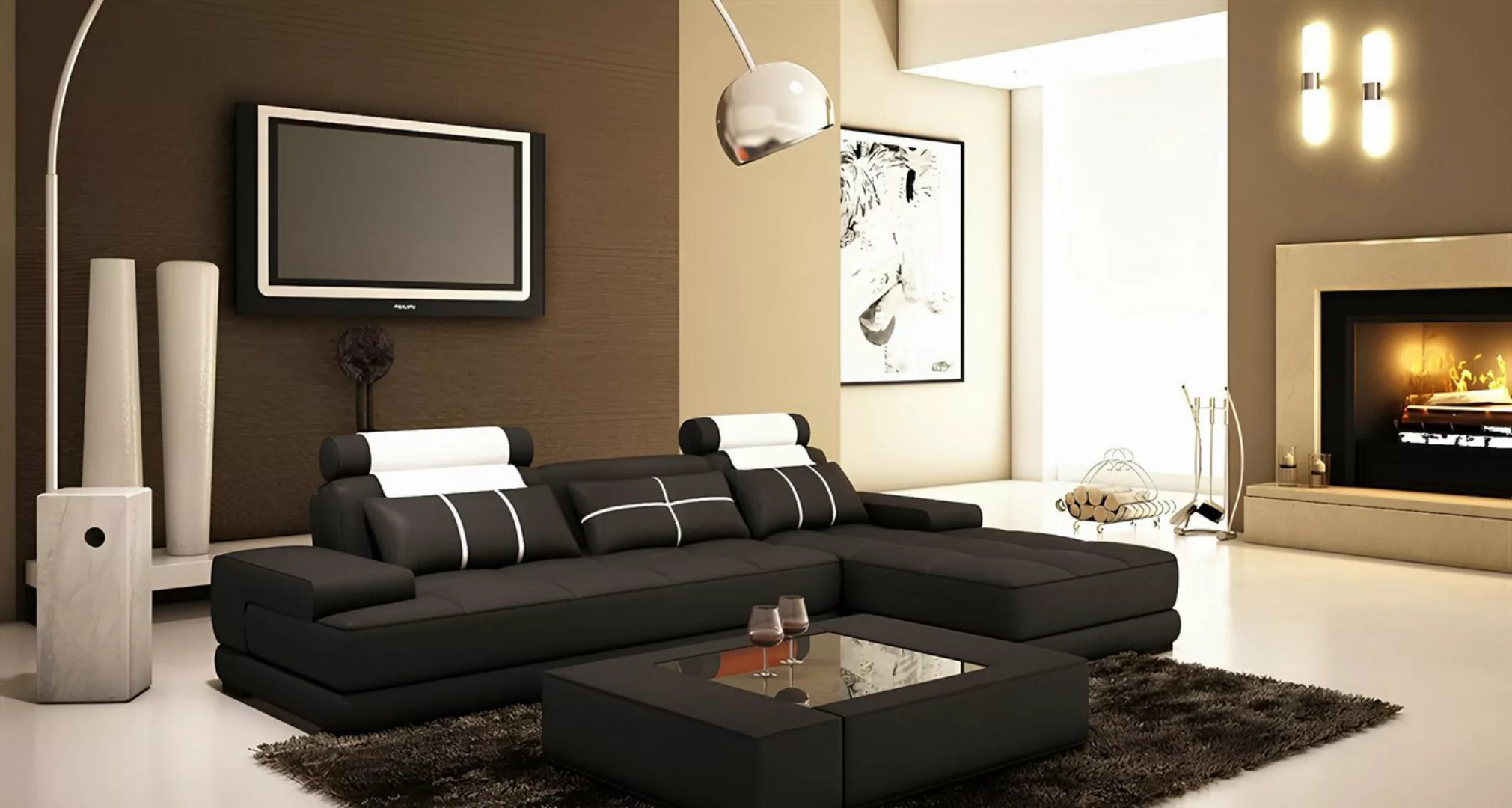 JVmoebel Ecksofa Ledersofa Ecksofa Sofa Couch Polster Ecke Designer Sofas C günstig online kaufen