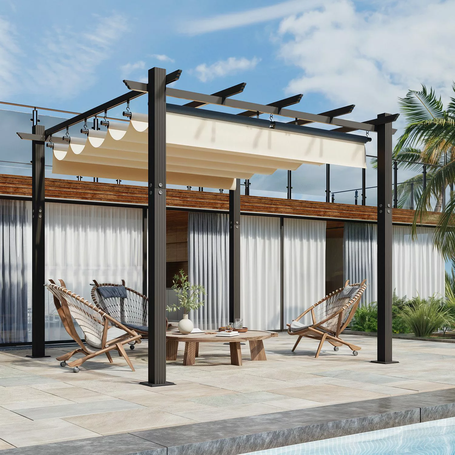 HOMALL Pavillon 3x3/3x4m Gartenpavillon Pergola, UV-geschütztes günstig online kaufen