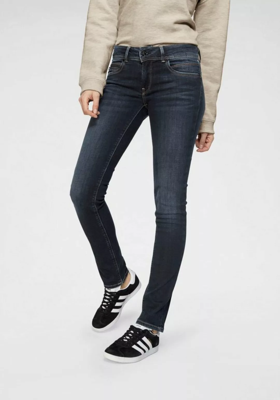 Pepe Jeans Slim-fit-Jeans NEW BROOKE mit 1-Knopf Bund und Reißverschlusstas günstig online kaufen