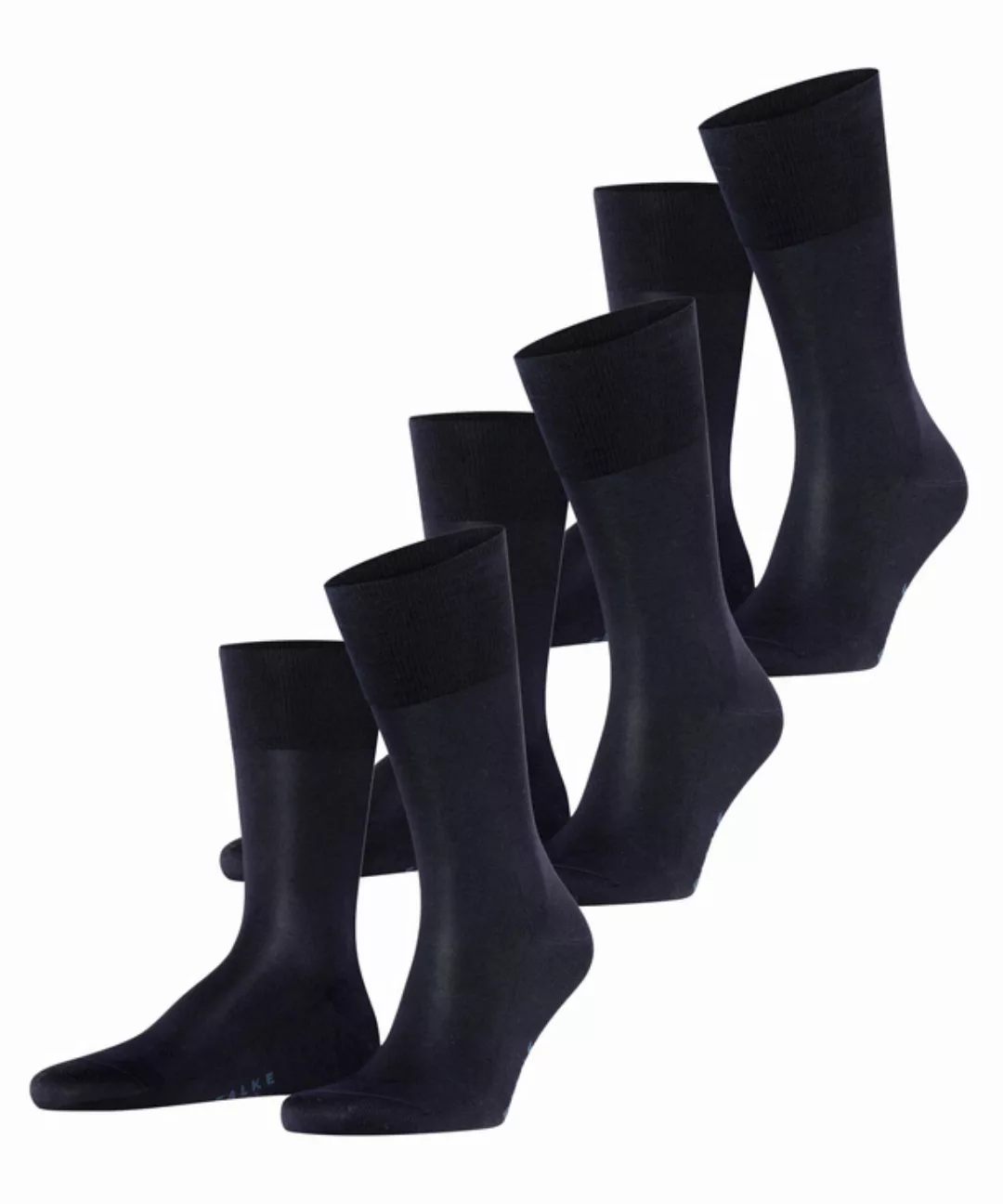 FALKE Tiago 3-Pack Herren Socken, 45-46, Blau, Uni, Baumwolle, 13009-637006 günstig online kaufen