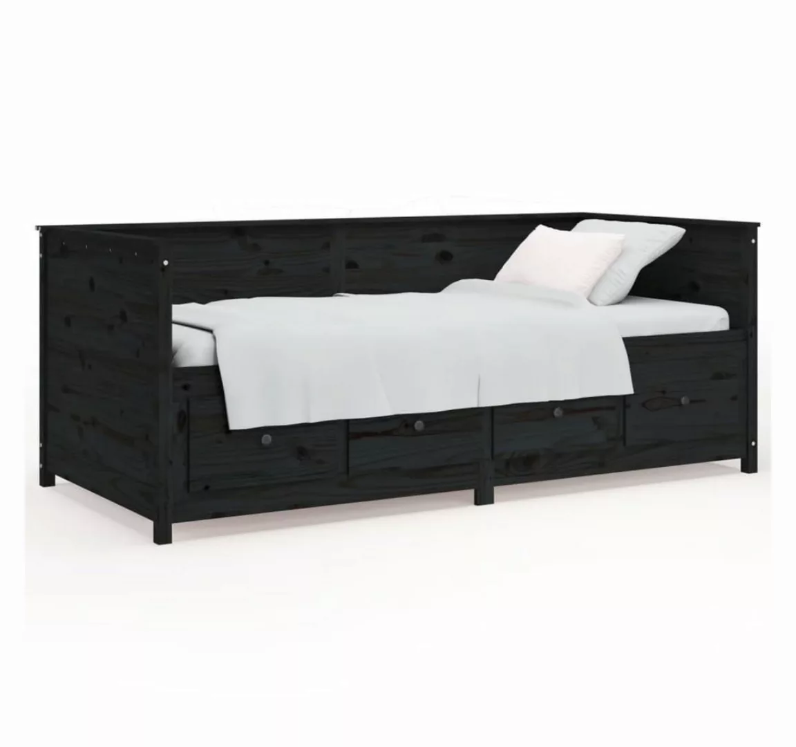 vidaXL Gästebett Tagesbett Schwarz 75x190 cm Massivholz Kiefer Bett Bettges günstig online kaufen