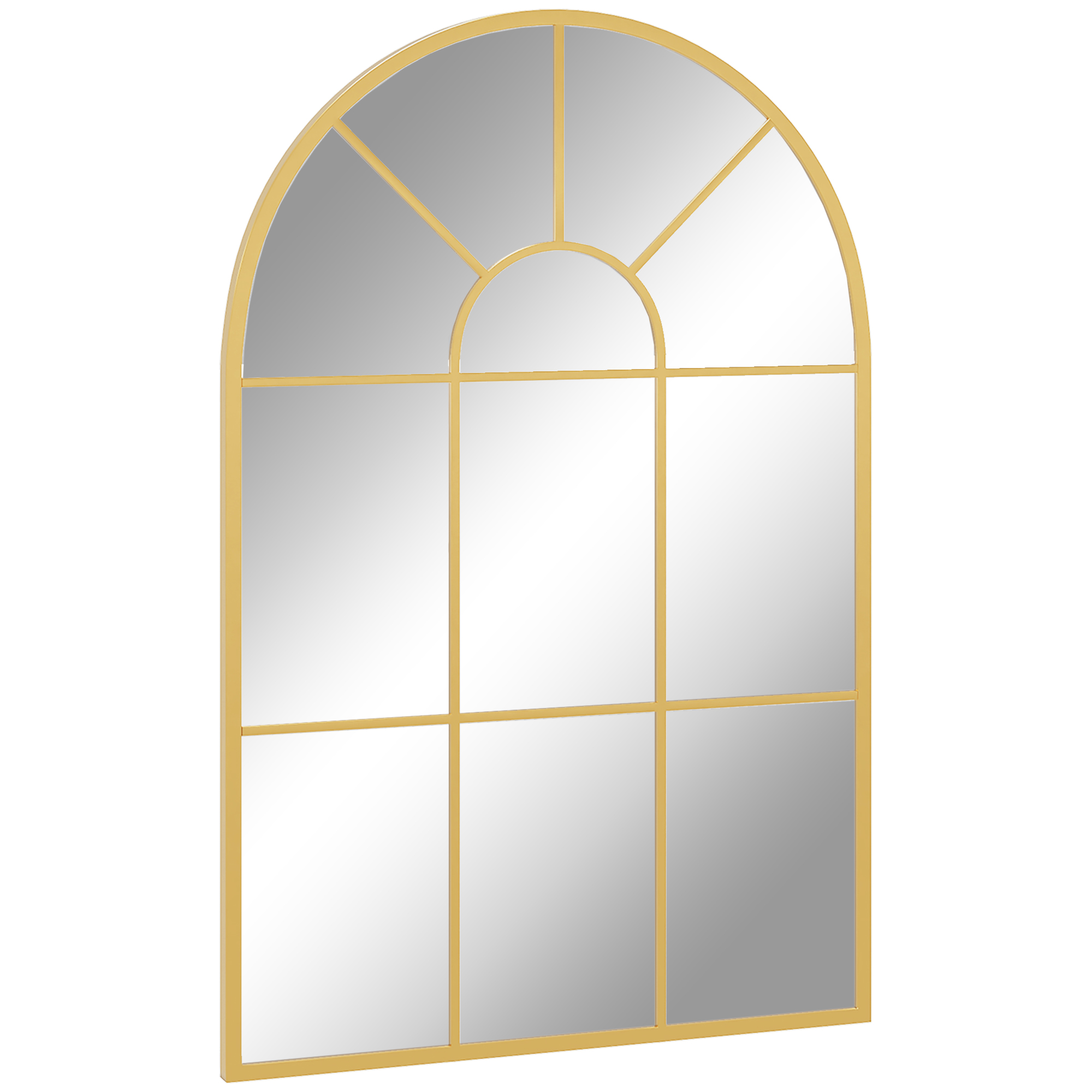 HOMCOM Wandspiegel Fensterspiegel 91 x 60 cm Dekorativ Spiegel mit Metallra günstig online kaufen