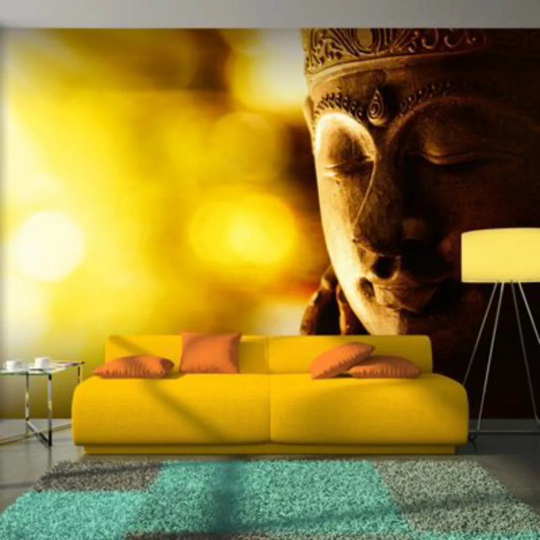 artgeist Fototapete Buddha - Enlightenment gold-kombi Gr. 300 x 210 günstig online kaufen