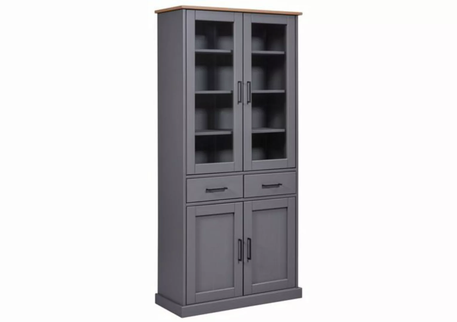 Inter Link Vitrine Oak Colori Vitrine Küchenvitrine mit 2 Schubladen 4 Türe günstig online kaufen