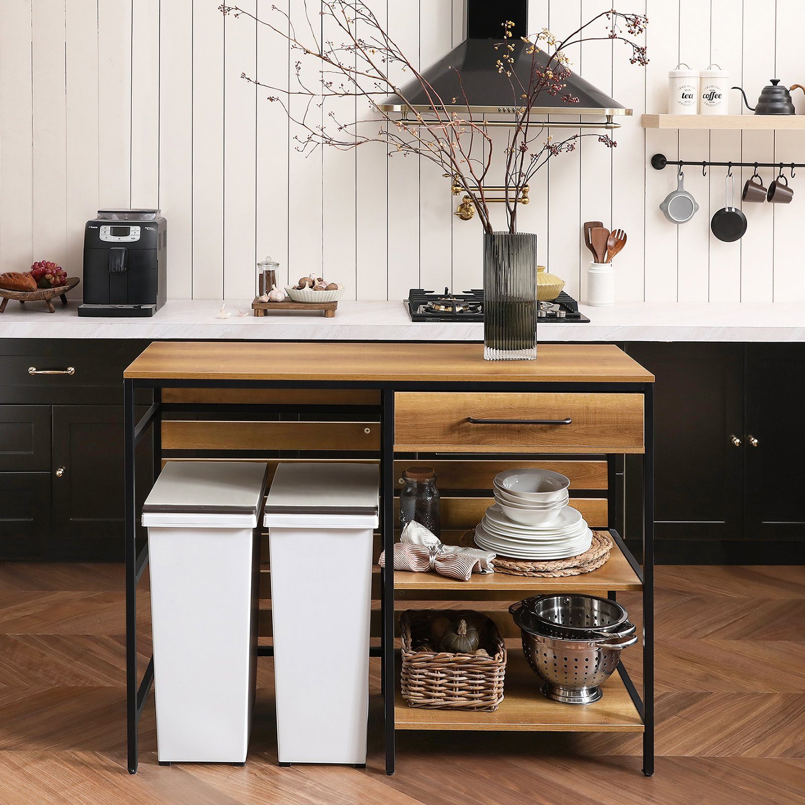 SoBuy Kücheninsel Sideboard Kommode Küchenschrank Flurschrank Vintage FSB71 günstig online kaufen