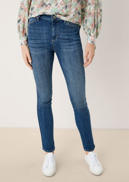 s.Oliver 5-Pocket-Jeans Skinny: Jeans mit Super skinny leg Leder-Patch, Was günstig online kaufen