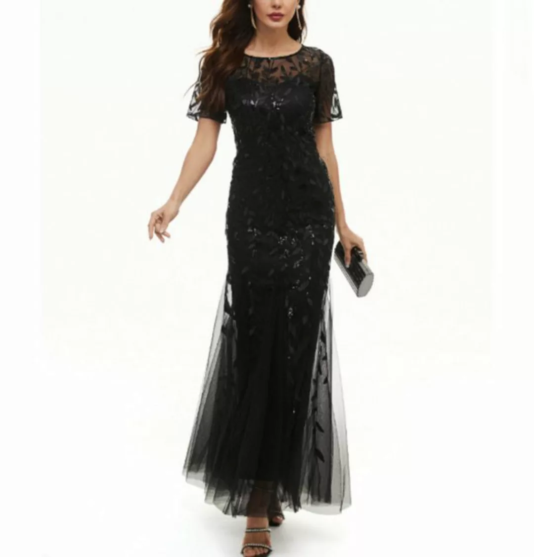 KIKI Abendkleid Damen-Abendkleid mit Paillettenstickerei und schmaler Passf günstig online kaufen