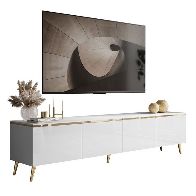 Lookway TV-Schrank CELINE GLOSS 200 auf goldenen Füßen günstig online kaufen