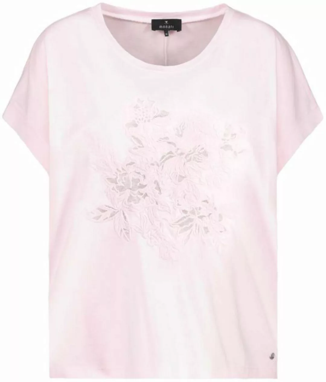 Monari Rundhalsshirt mit gestickten Blumen günstig online kaufen