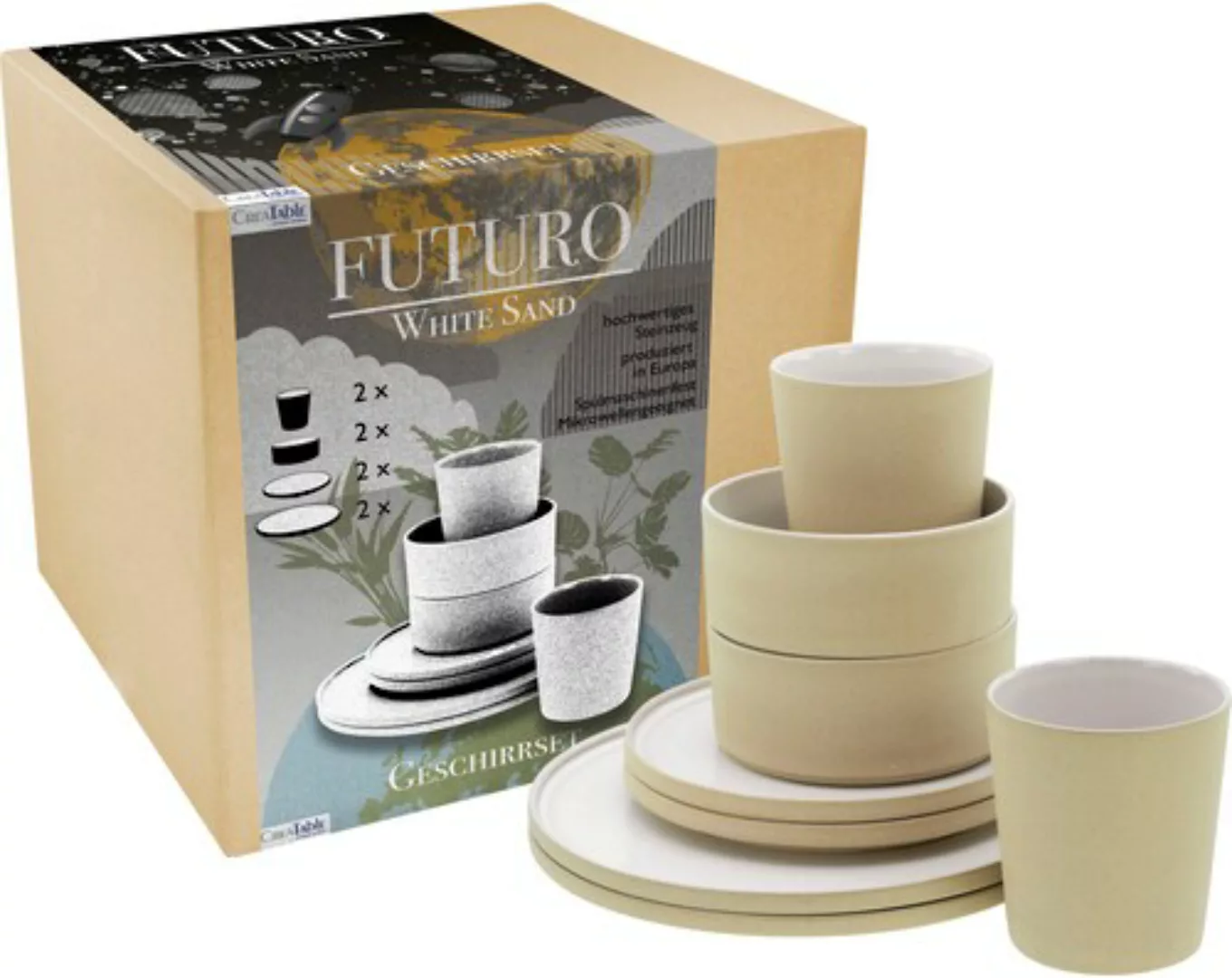 CreaTable Kombiservice »Futuro«, (Set, 8 tlg.), Service, je 2 Speiseteller, günstig online kaufen