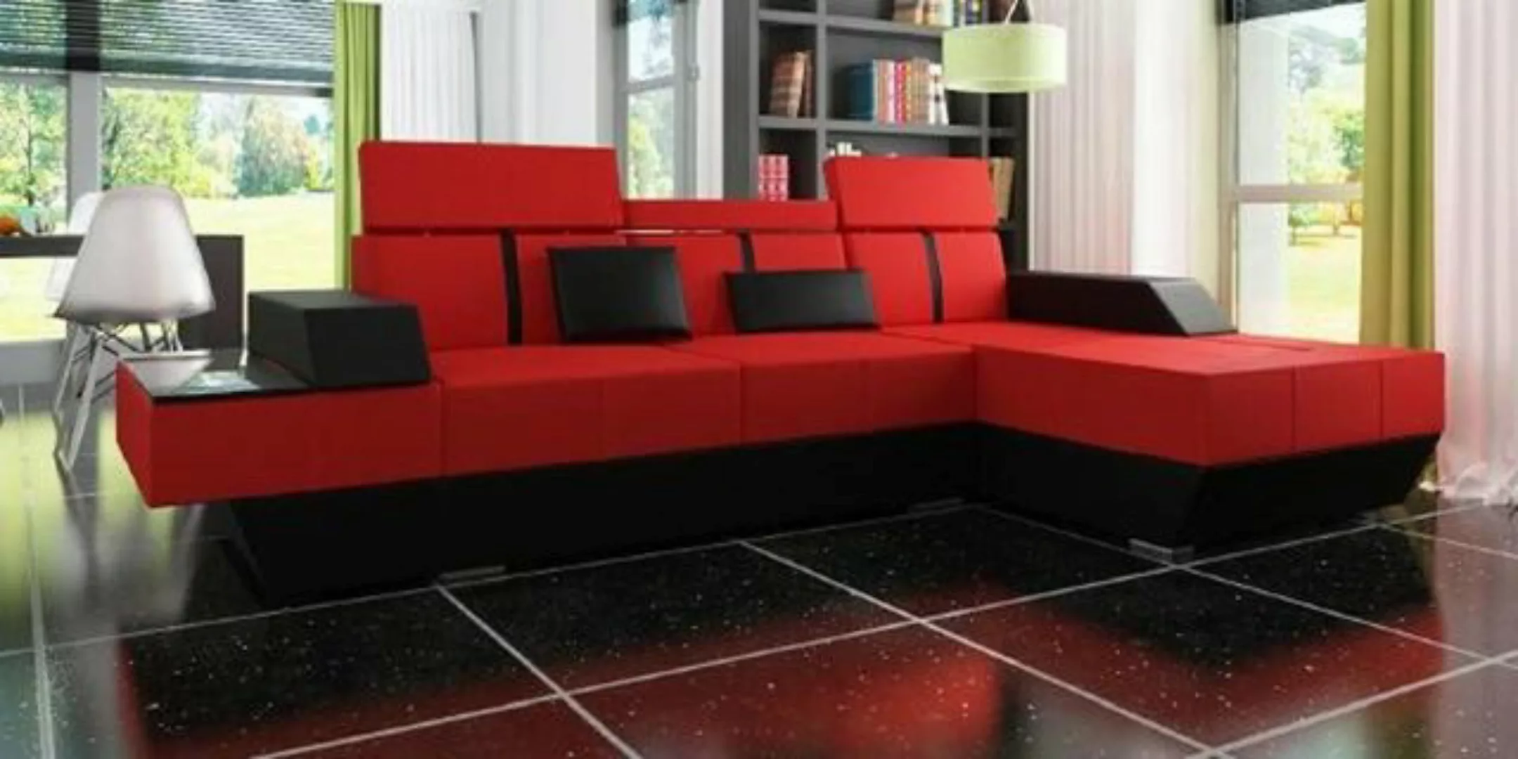 JVmoebel Ecksofa Ledersofa Wohnlandschaft Couch Sofa Ecksofa USB Leder Pols günstig online kaufen