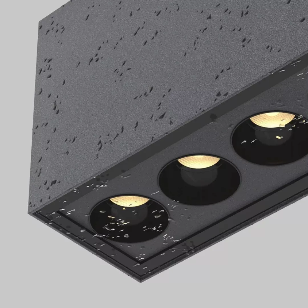 LED Deckenleuchte Ares in Schwarz 5x 2W 700lm IP54 150mm günstig online kaufen