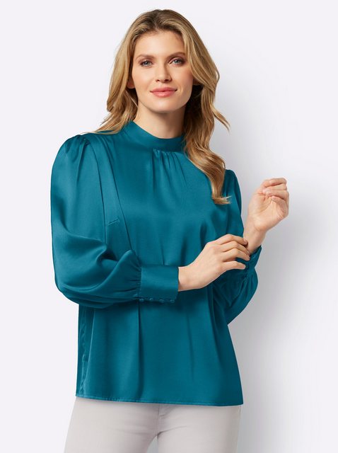 Sieh an! Klassische Bluse Satin-Bluse günstig online kaufen