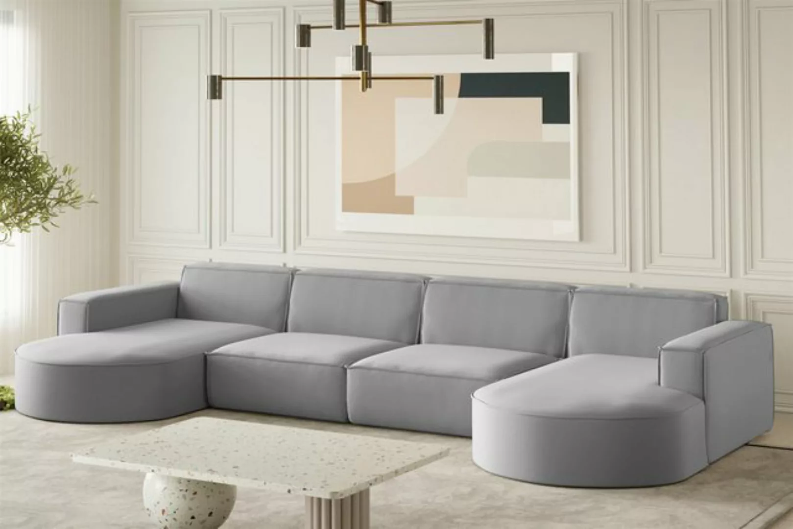Fun Möbel Wohnlandschaft U-Form Sofa PALMA XL, frei im Raum stellbar, Rundu günstig online kaufen