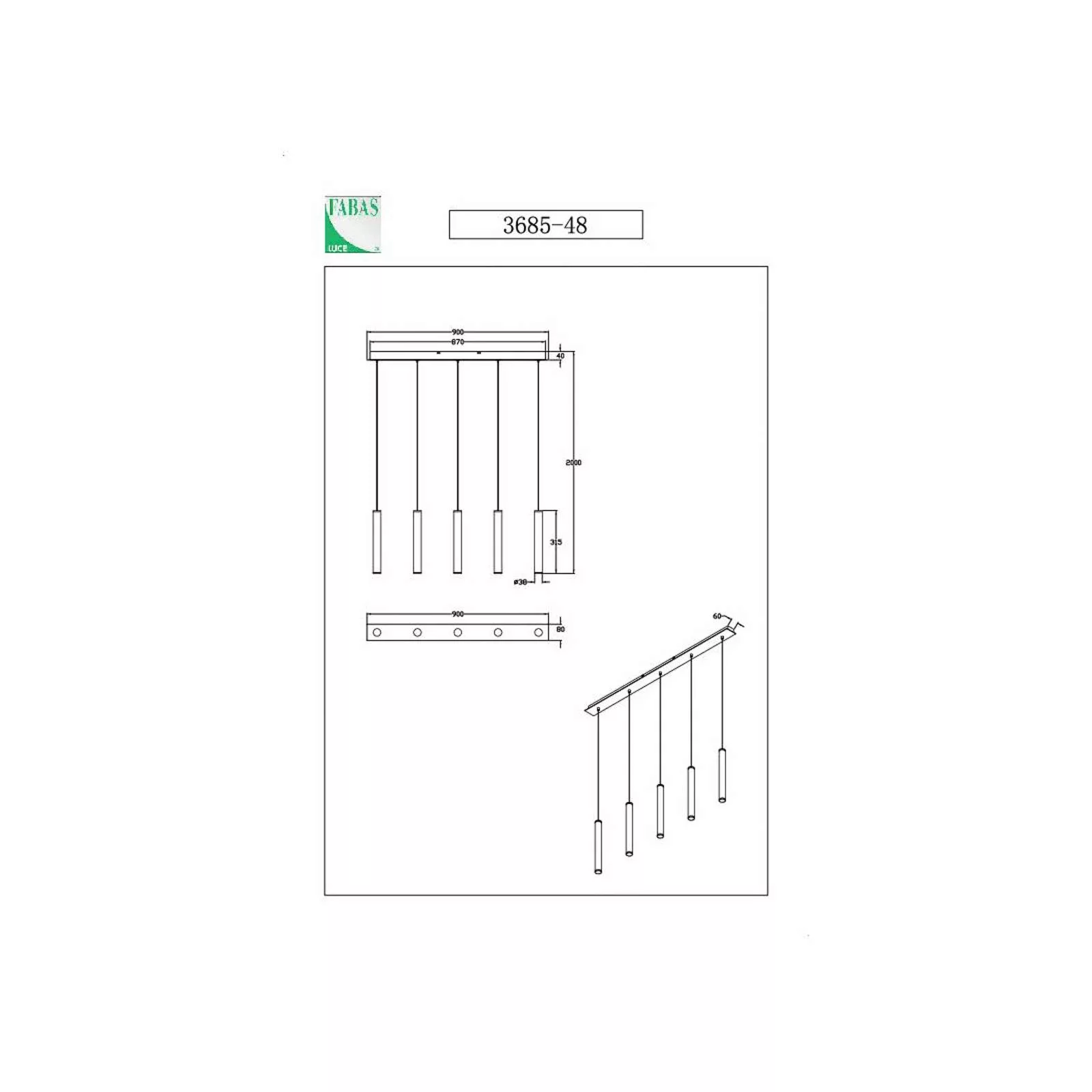 LED-Hängeleuchte Prado, schwarz, 5-flammig, linear, dimmbar günstig online kaufen