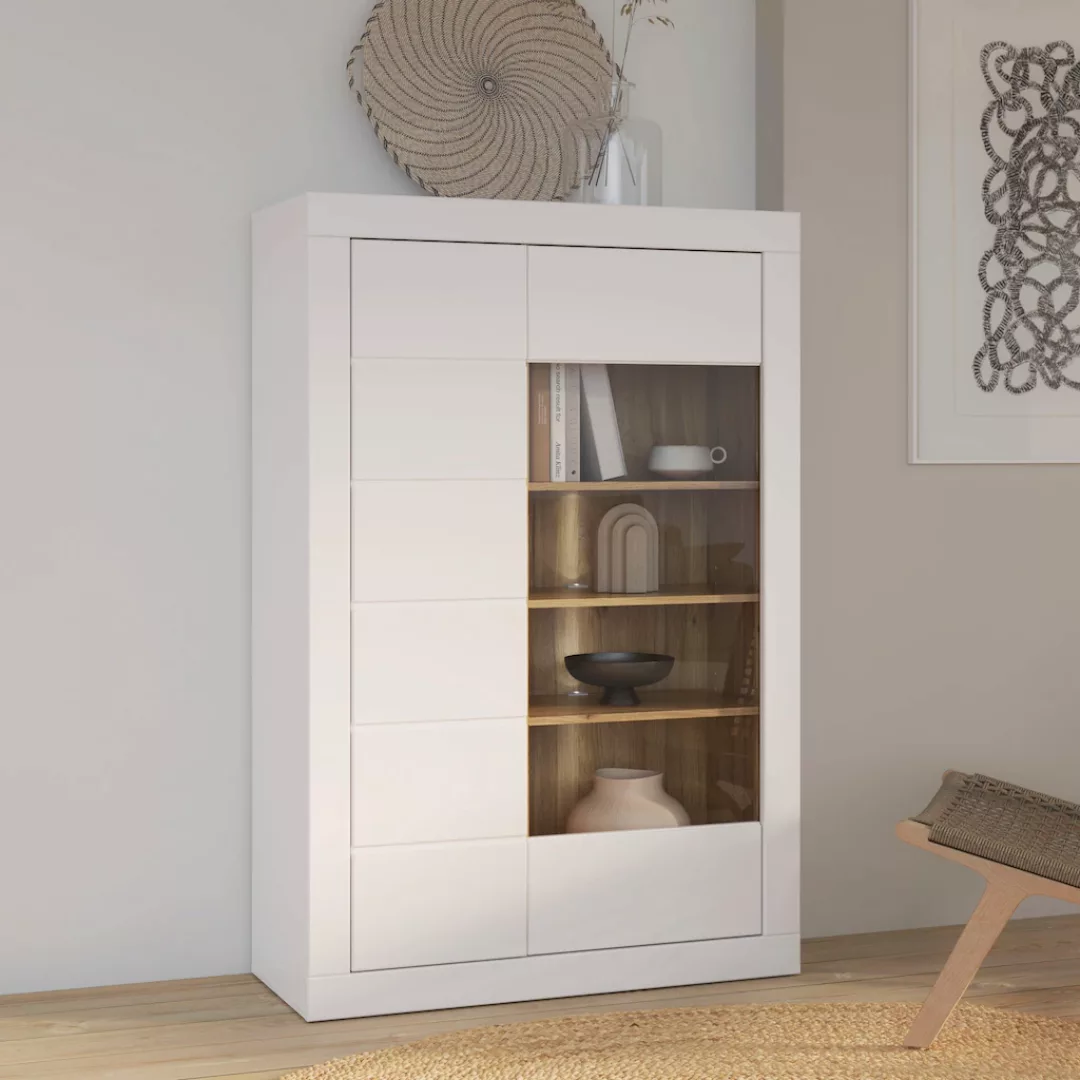 FORTE Vitrine "Lefkadas", (BxH=101x151,2 cm), Highboard, grifflose Front, b günstig online kaufen
