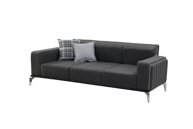 JVmoebel 3-Sitzer Stilvoll 3-Sitzer Sofa Modern Holz Wohnzimmer Möbel Grau günstig online kaufen