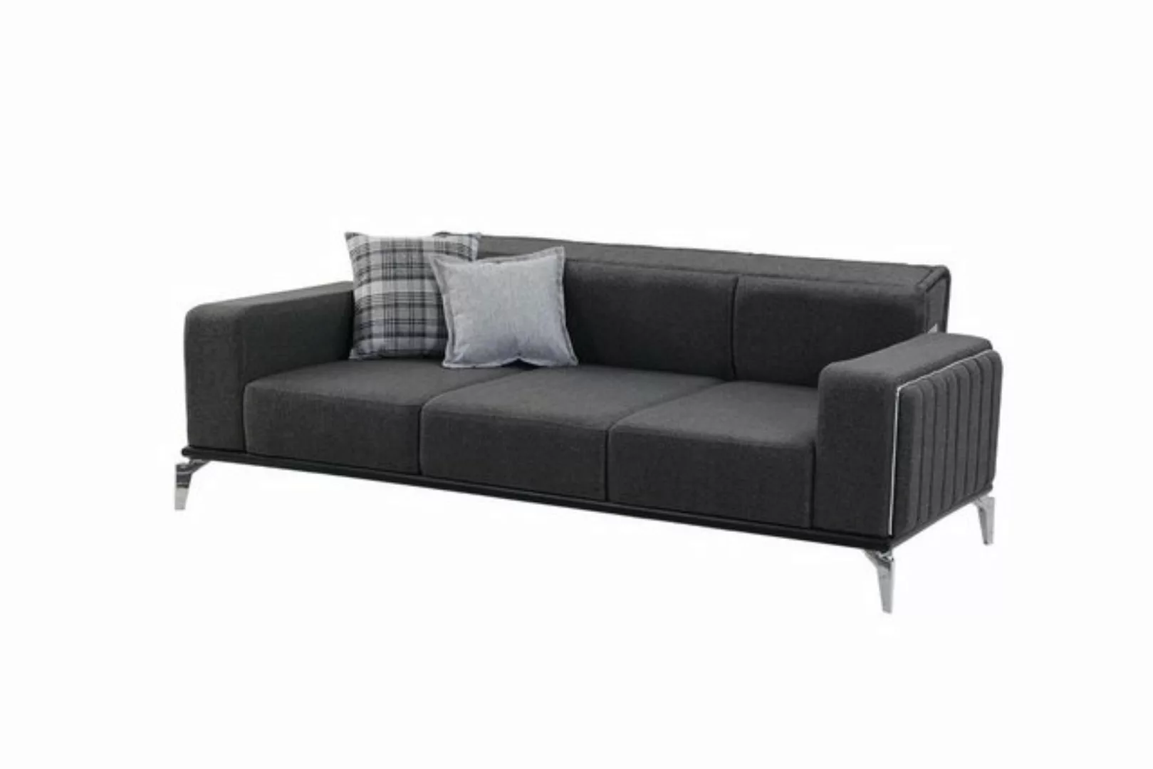 JVmoebel 3-Sitzer Stilvoll 3-Sitzer Sofa Modern Holz Wohnzimmer Möbel Grau günstig online kaufen