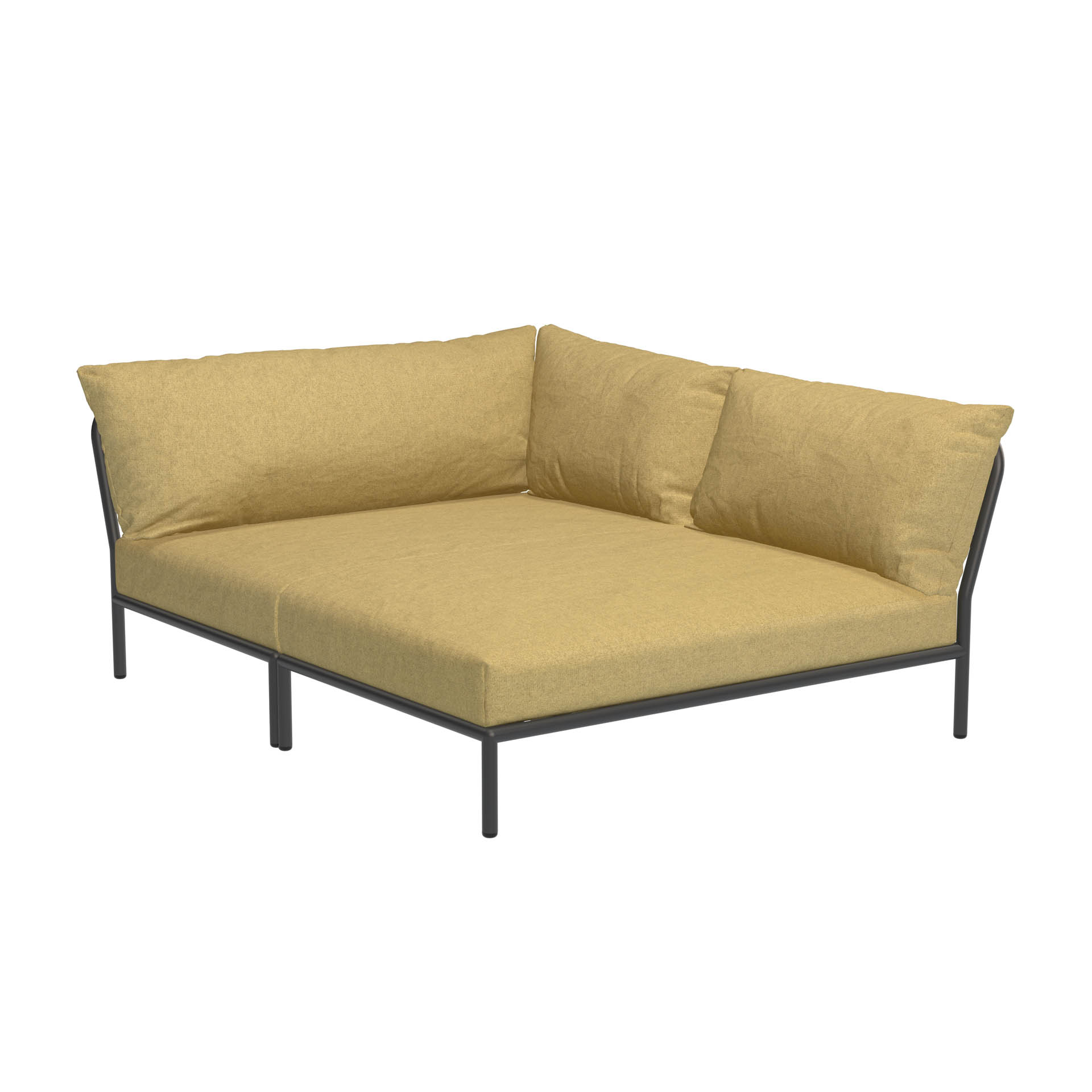 LEVEL2 Outdoor Eck-Sofa Lounge-Modul 5 Senf Dunkelgrau Rechts günstig online kaufen