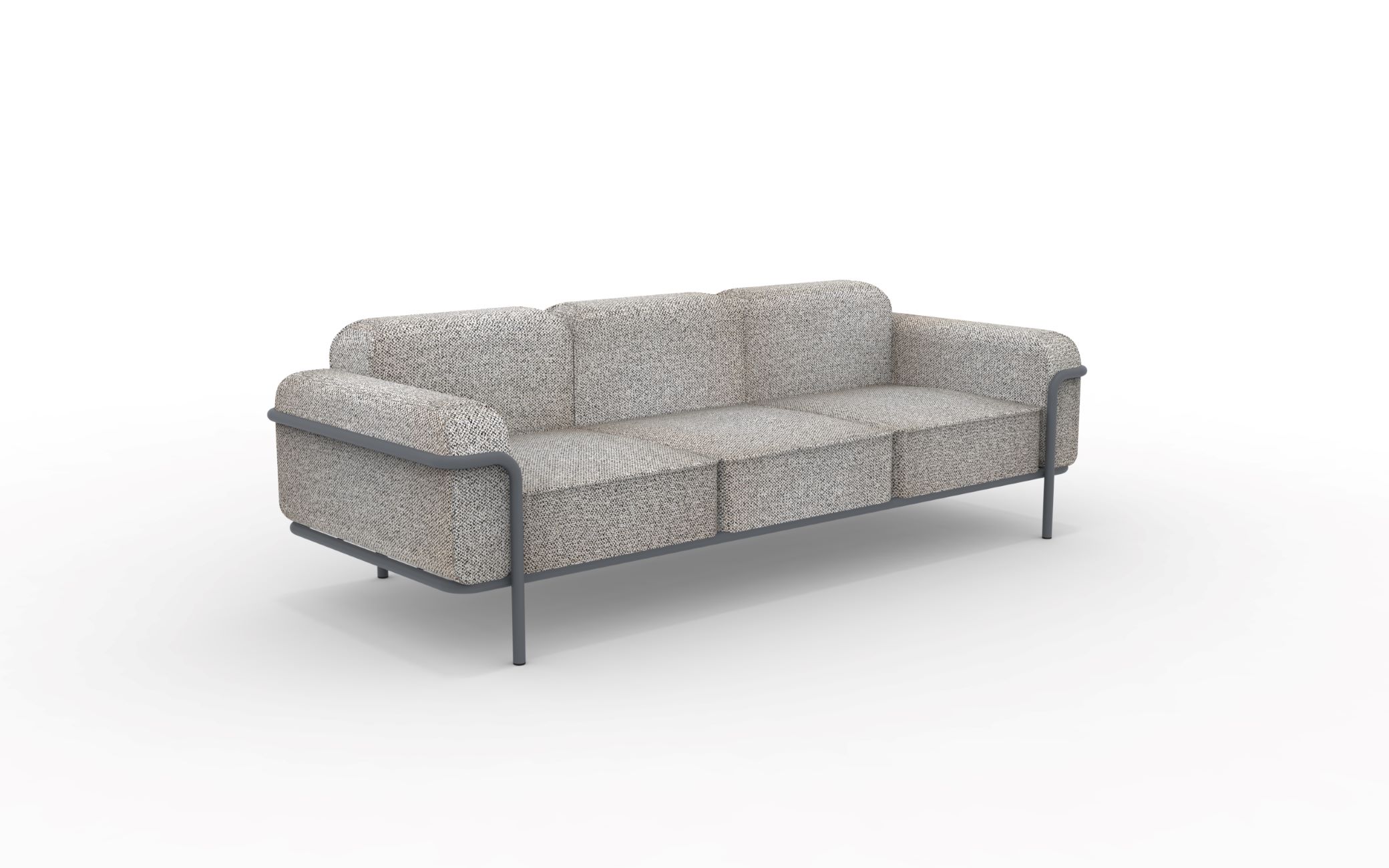 Hug 3-Sitzer Outdoor Sofa- Lounge Möbel Weiß-Braun Dunkelgrau günstig online kaufen