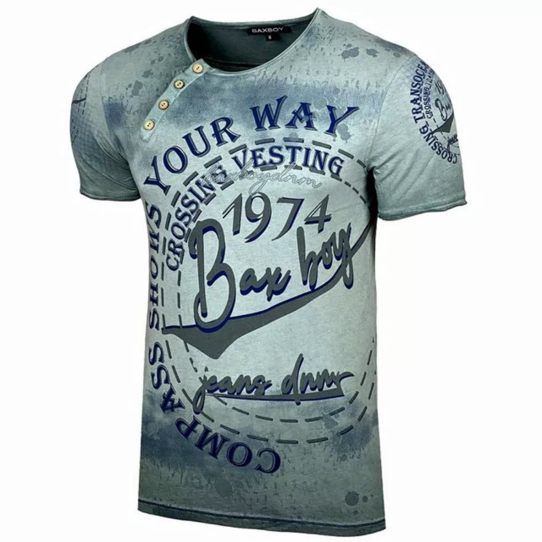 Baxboy T-Shirt Baxboy Herren Verwaschen Vintage Used Look Rundhals T-Shirt günstig online kaufen