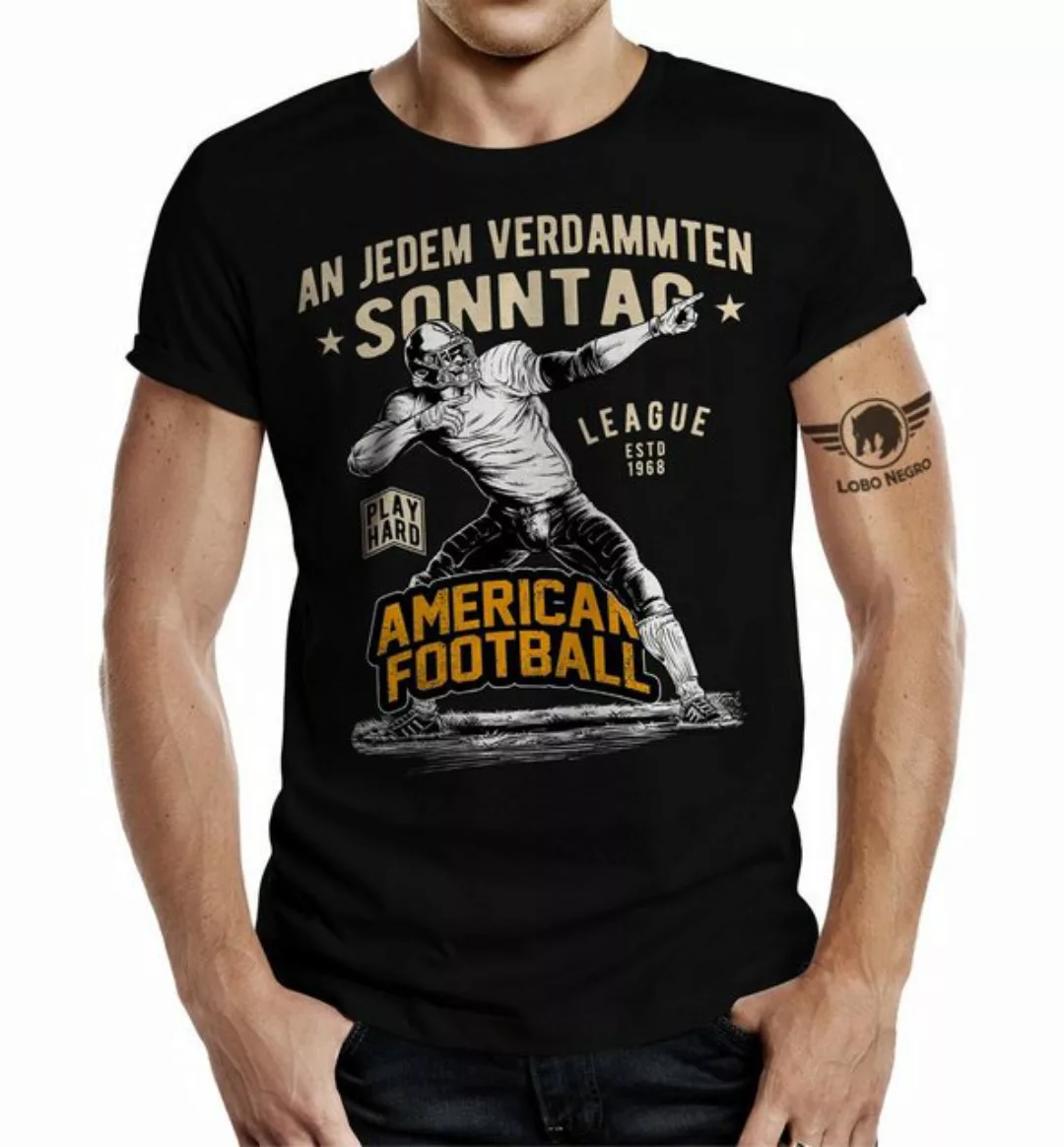 LOBO NEGRO® T-Shirt für American Football Fans: An jedem verdammten Sonntag günstig online kaufen