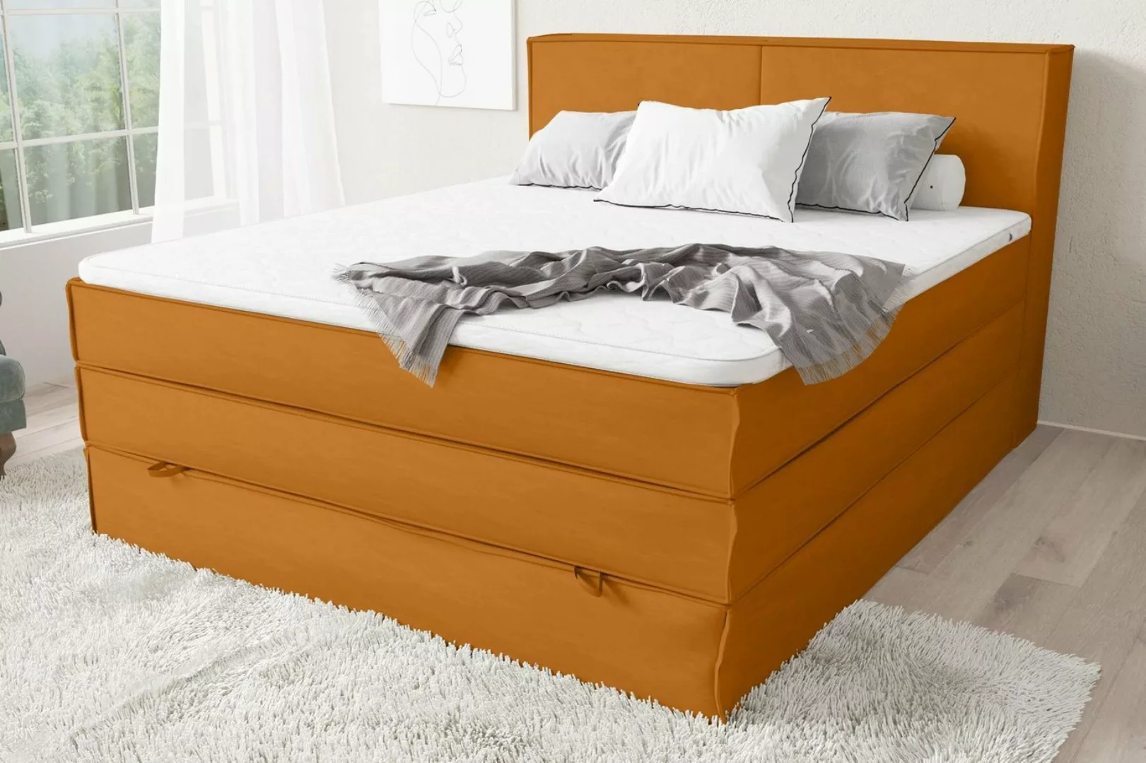 Stylefy Boxspringbett Santiago (Schlafzimmerbett, Bett), 120/140/160/180 x günstig online kaufen