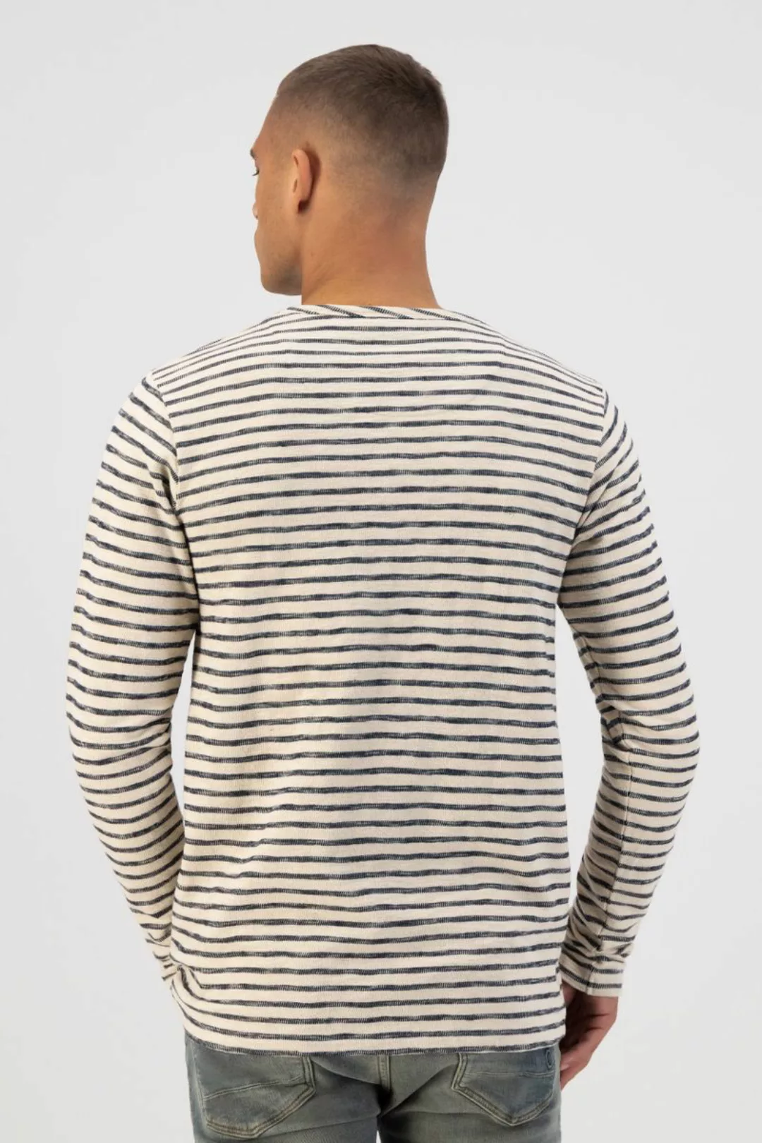 Dstrezzed Pullover Streifen Beige - Größe XL günstig online kaufen