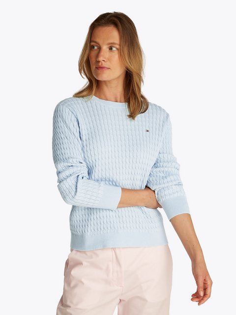 Tommy Hilfiger Rundhalspullover CO CABLE C-NK LS SWEATER mit Zopfmuster günstig online kaufen