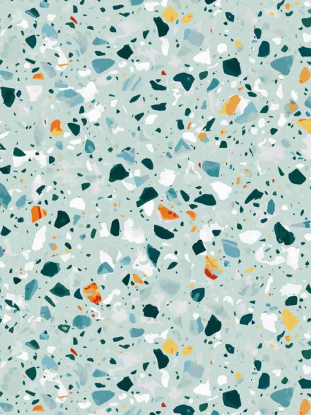 Poster / Leinwandbild - Mint Terrazzo günstig online kaufen