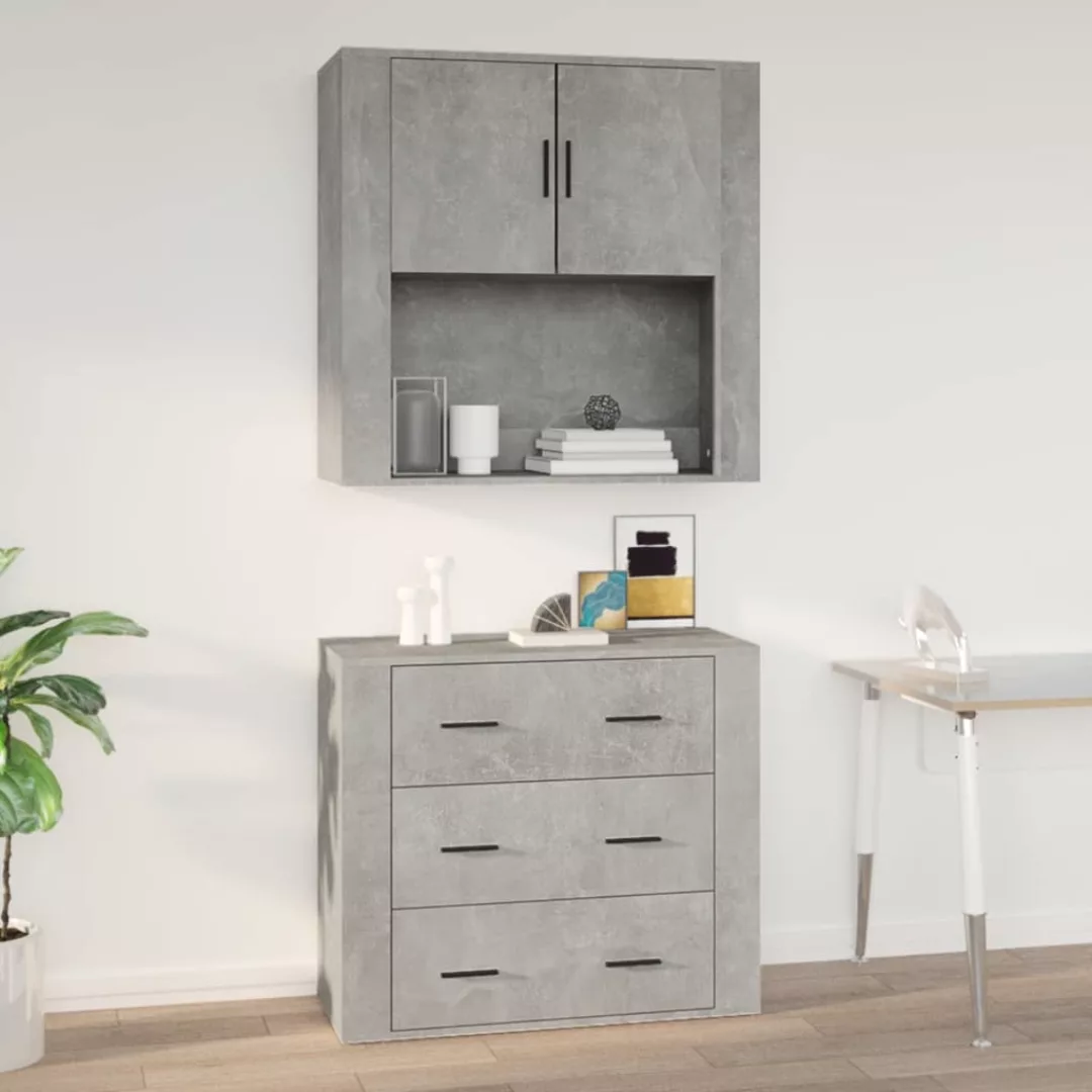 Vidaxl Wandschrank Betongrau 80x33x80 Cm Holzwerkstoff günstig online kaufen