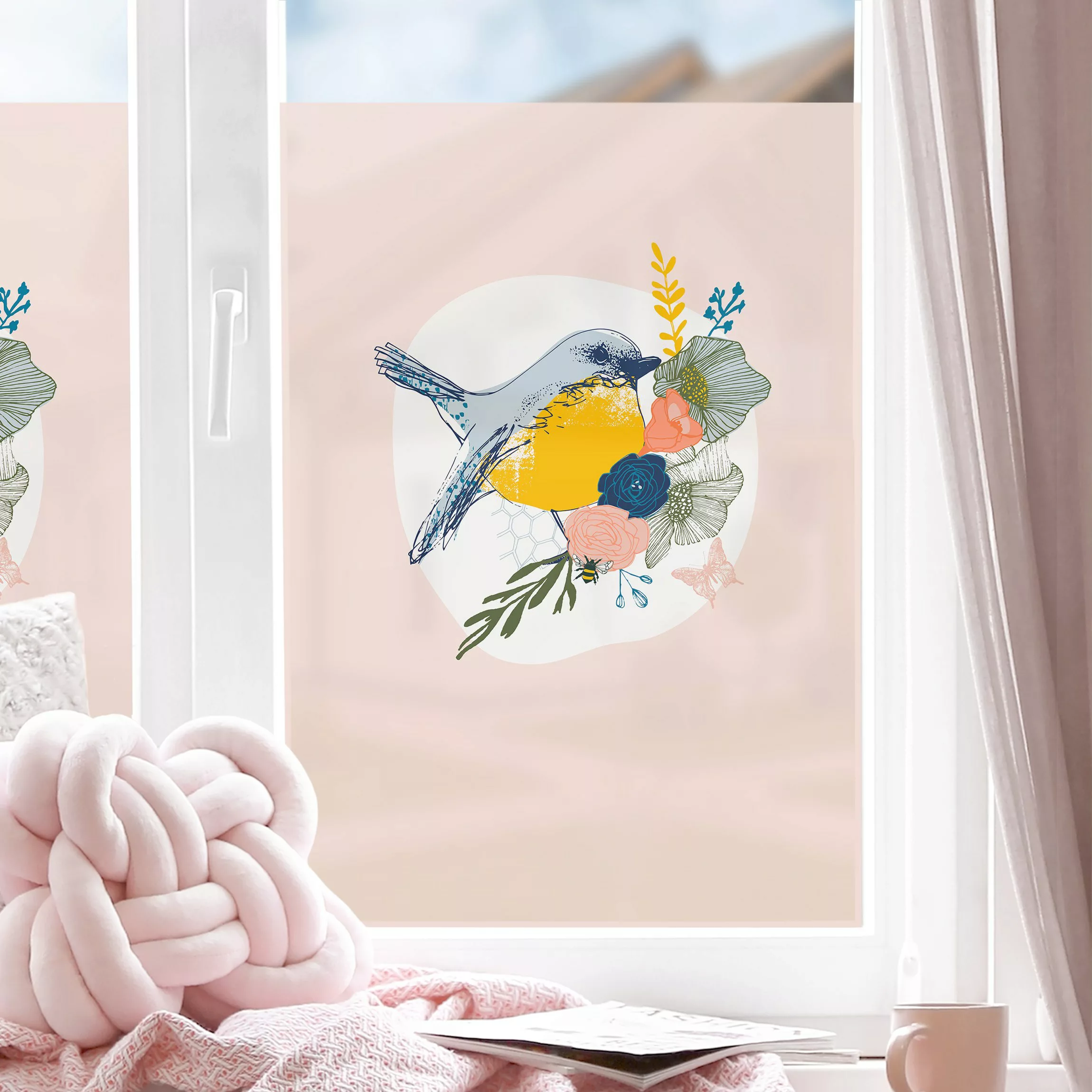 Fensterfolie Lisa Dolson - Vogel im Frühling günstig online kaufen