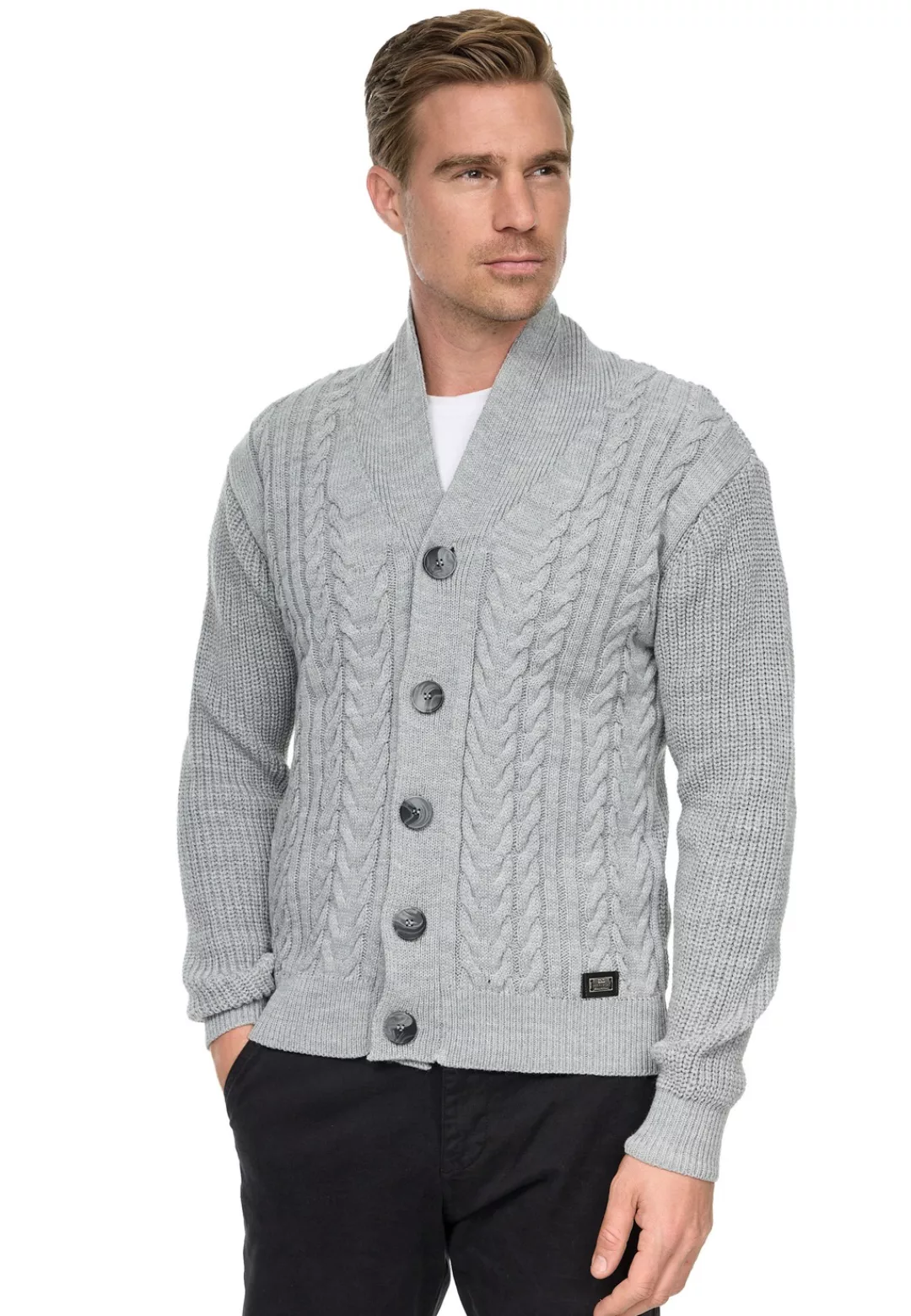 Rusty Neal Strickjacke "Rusty Neal Knitwear", mit durchgehender Knopfleiste günstig online kaufen