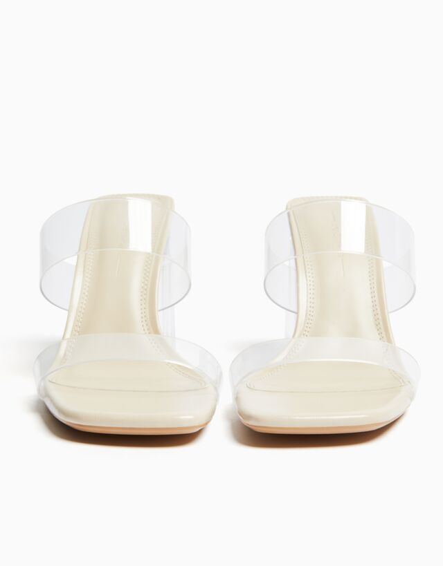 Bershka Absatzsandalen Mit Vinyl-Riemchen Damen 39 Transparent günstig online kaufen