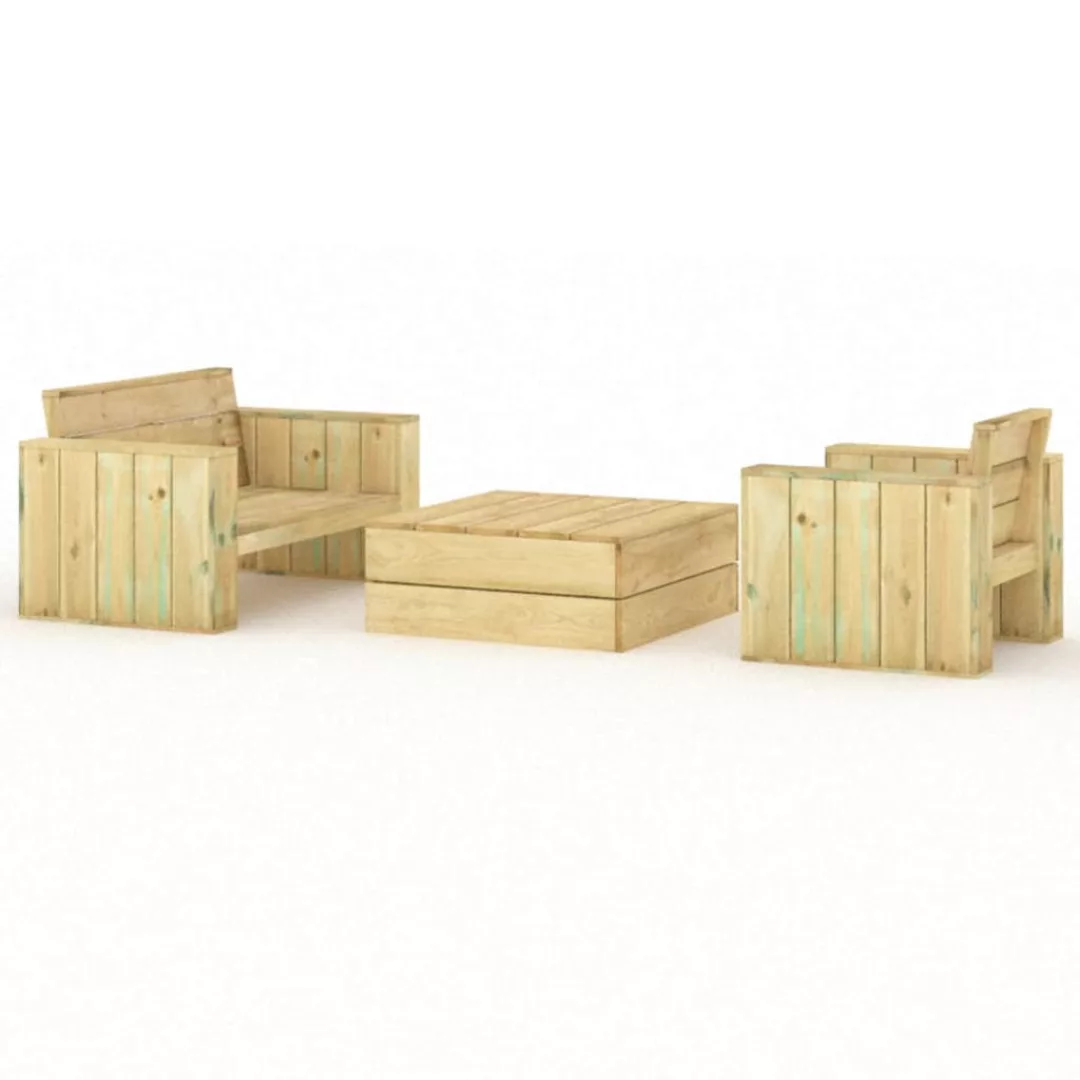 Vidaxl 3-tlg. Garten-lounge-set Imprägniertes Massivholz Kiefer günstig online kaufen