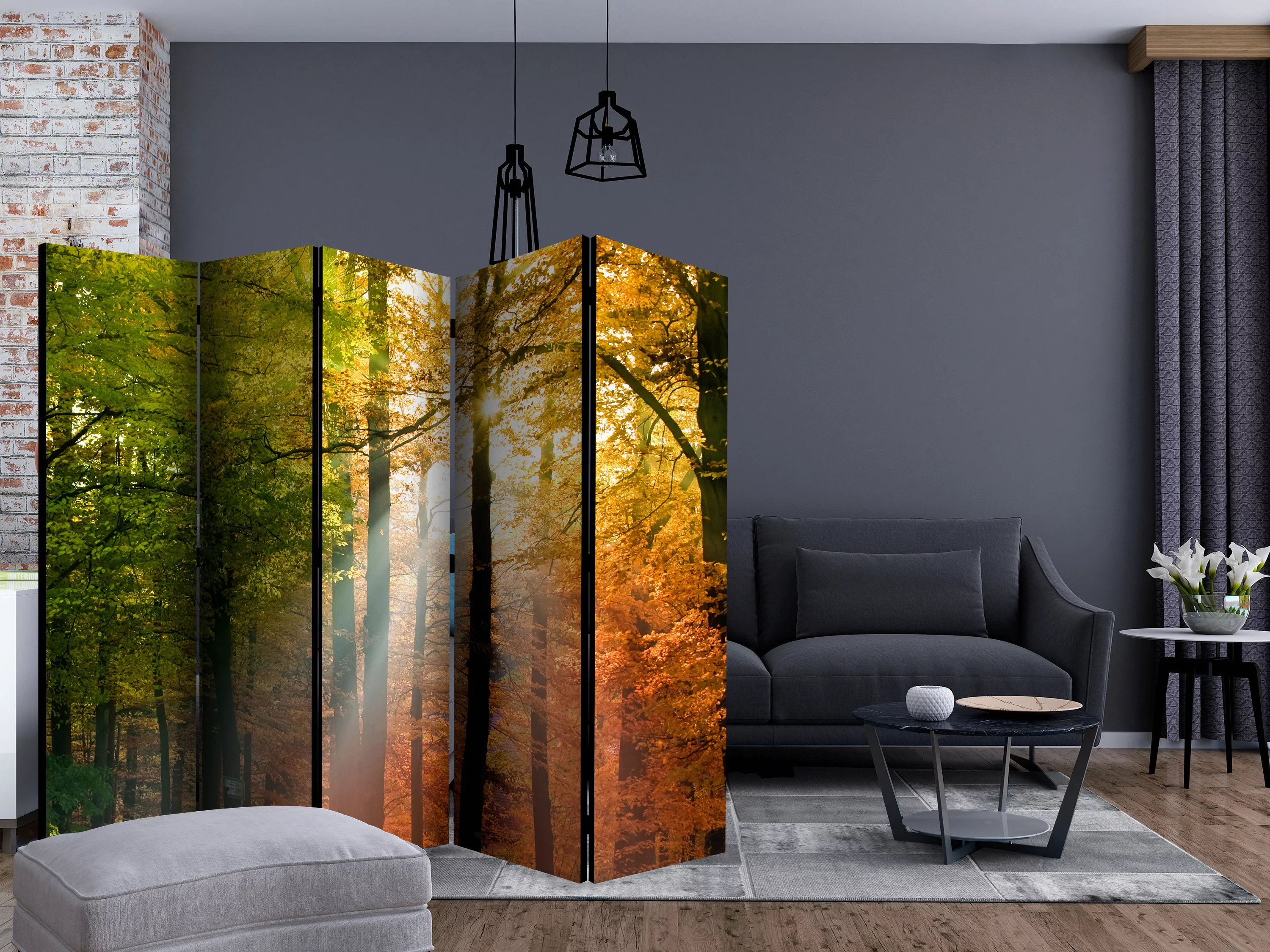 5-teiliges Paravent - Forest Colours Ii [room Dividers] günstig online kaufen