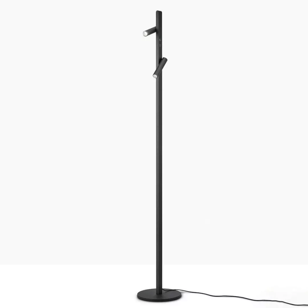 Helestra Coni LED-Stehlampe 2 Spots 160cm schwarz günstig online kaufen