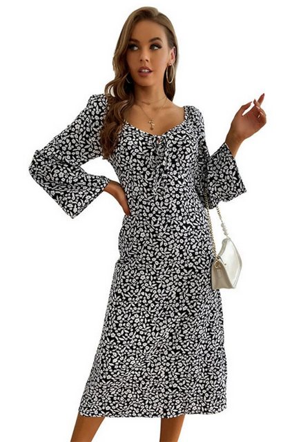 SEGUEN Sommerkleid Bedrucktes Kleid mit langen Ärmeln und mittlerer Länge ( günstig online kaufen