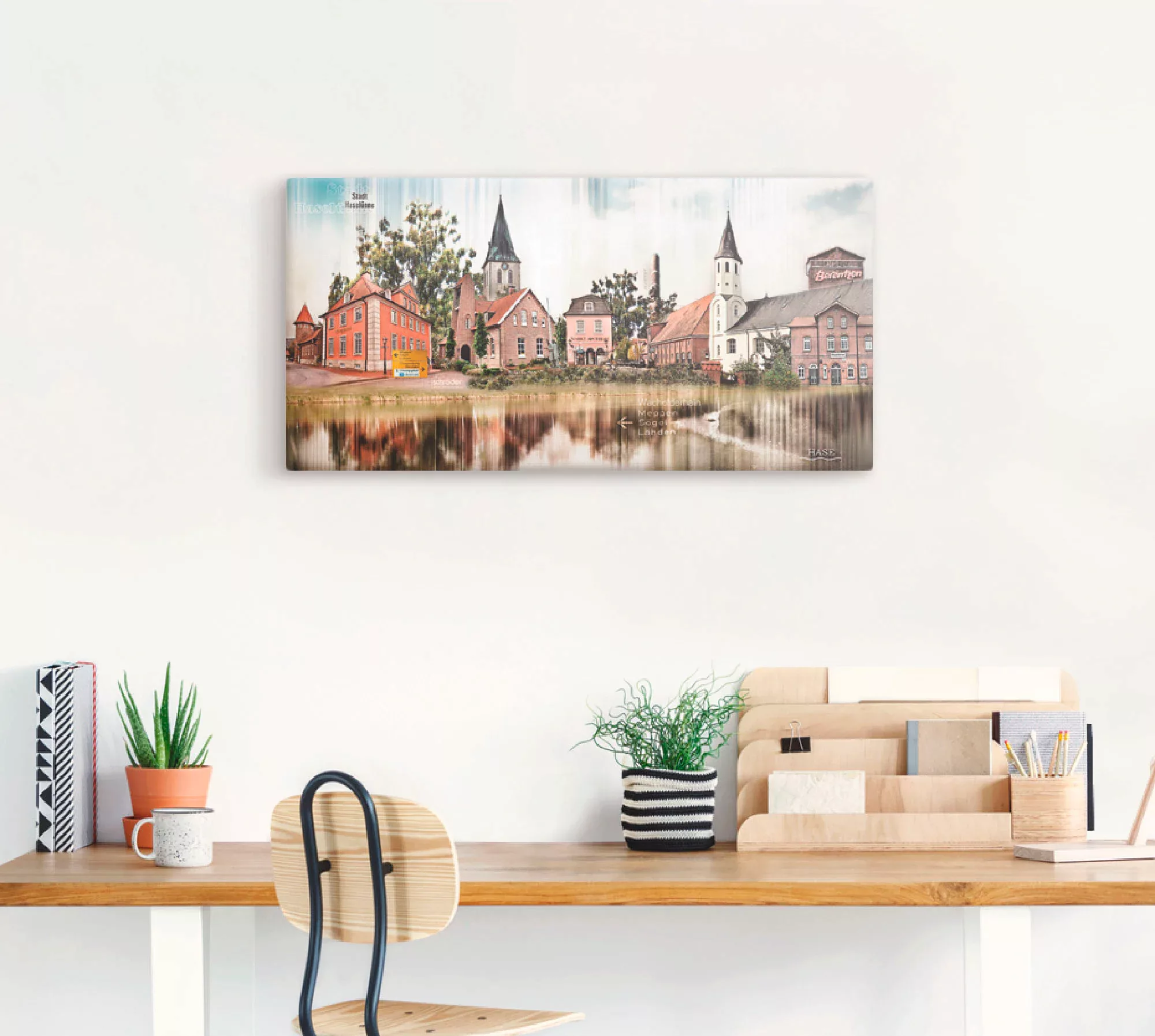 Artland Leinwandbild »Haselünne Stadtansicht Collage Emsland«, Deutschland, günstig online kaufen