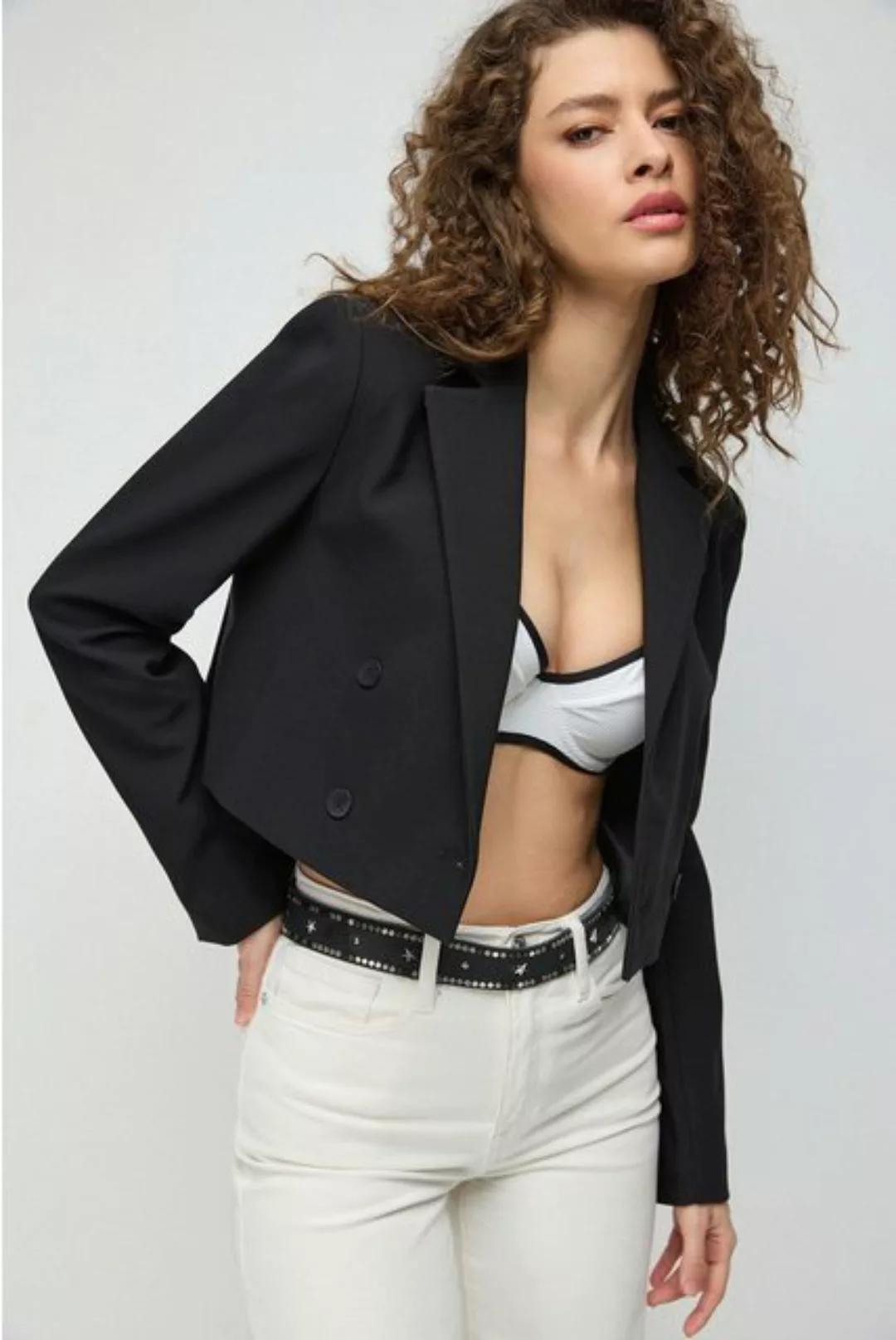 No Matter What Jackenblazer Geknöpfter Crop-Blazer günstig online kaufen