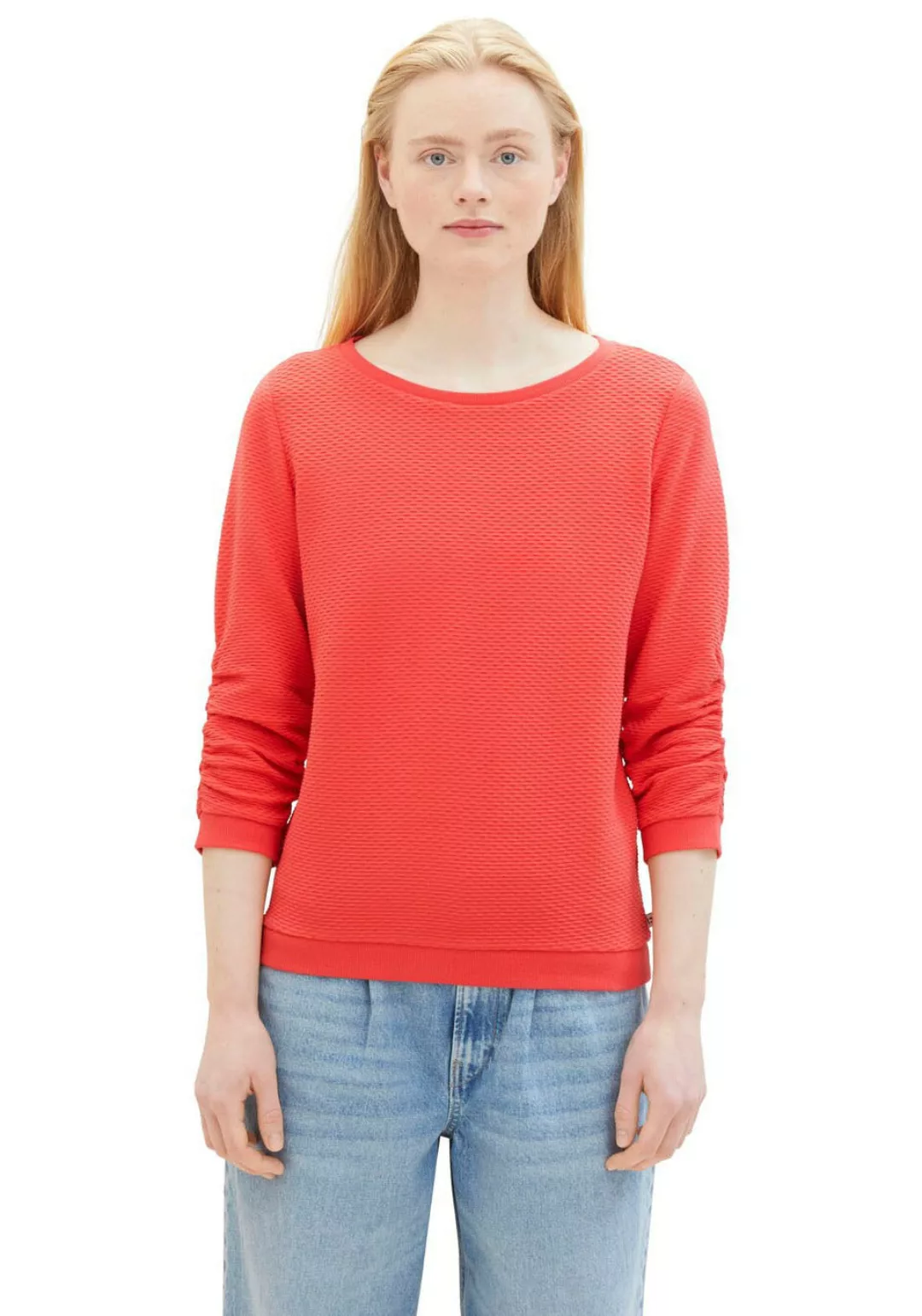 TOM TAILOR Denim Sweatshirt mit besonderer Materialoberfläche günstig online kaufen
