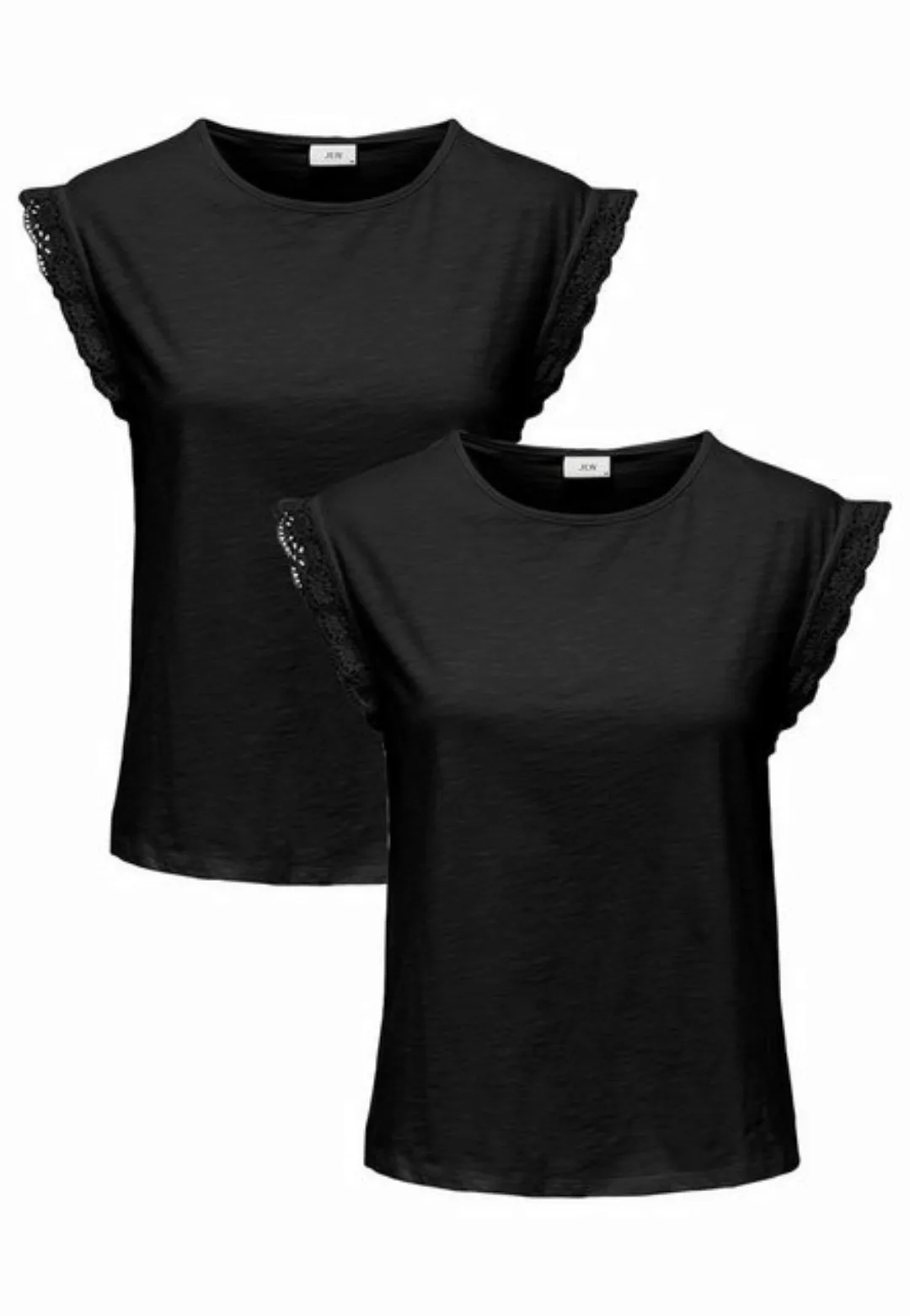 JACQUELINE de YONG T-Shirt T-Shirt 2-er Stück Set Kurzarm Spitzen Blusen To günstig online kaufen