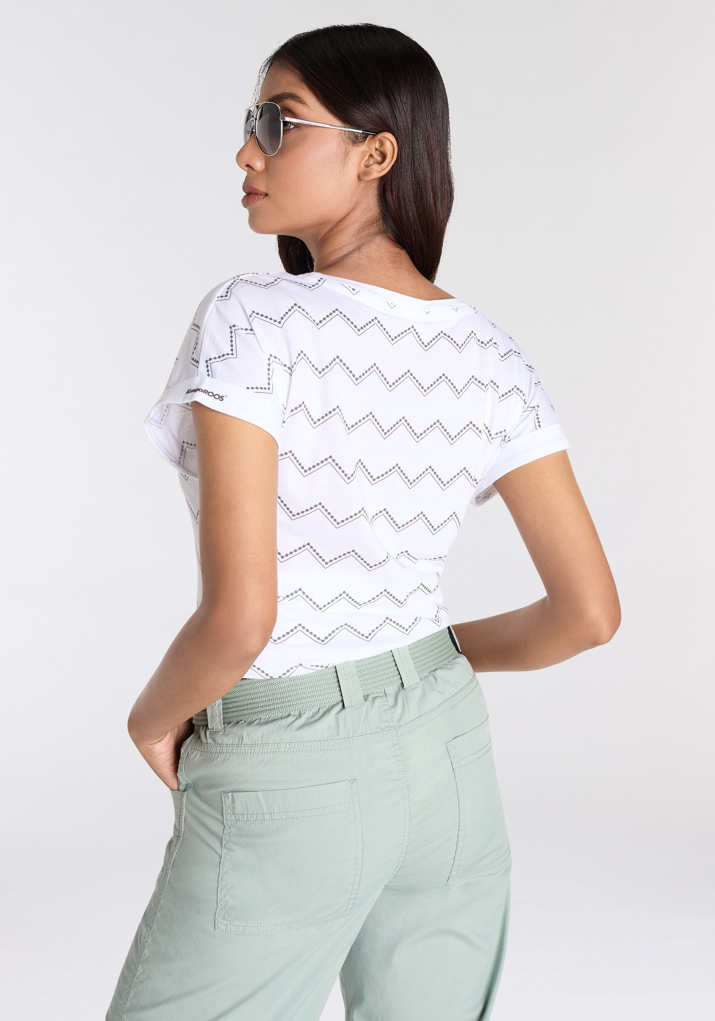 KangaROOS Kurzarmshirt mit Zick-Zack-Muster günstig online kaufen