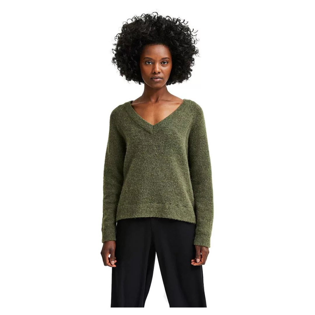 Selected Lulu V-ausschnitt Sweater XL Kalamata / Detail Melange günstig online kaufen