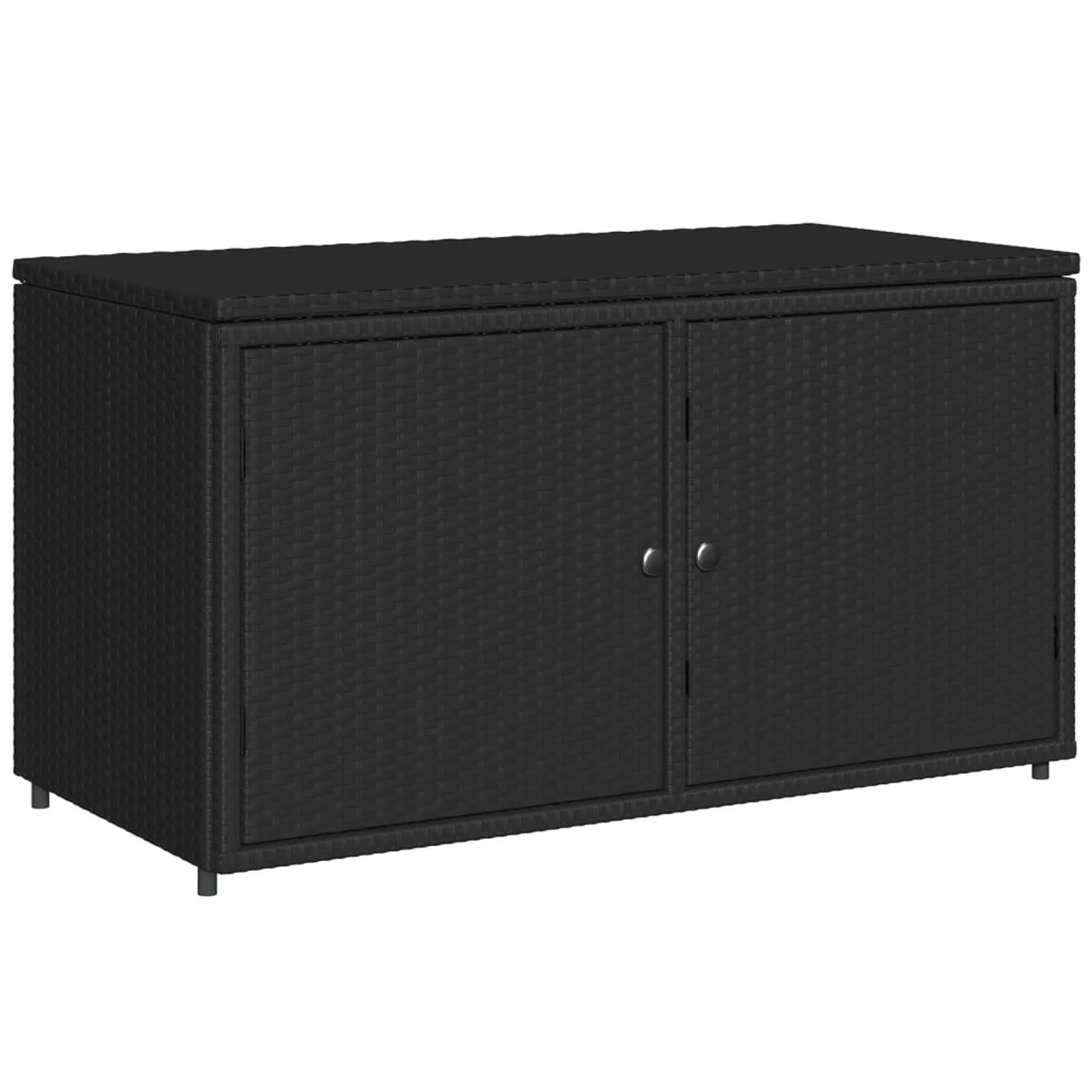 VidaXL Gartenschrank Schwarz 110x55x60,5 cm Poly Rattan günstig online kaufen