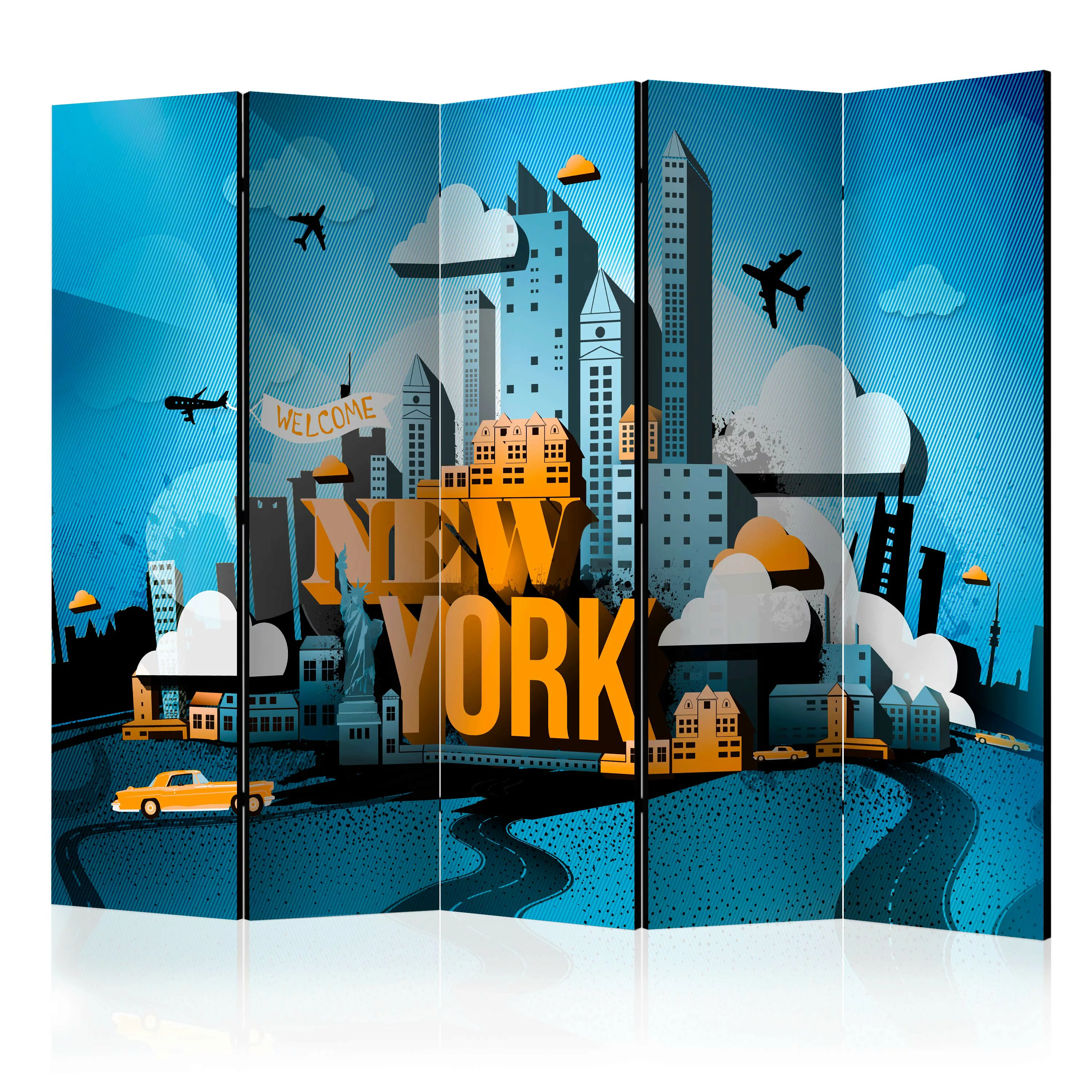 5-teiliges Paravent - New York - Welcome Ii [room Dividers] günstig online kaufen