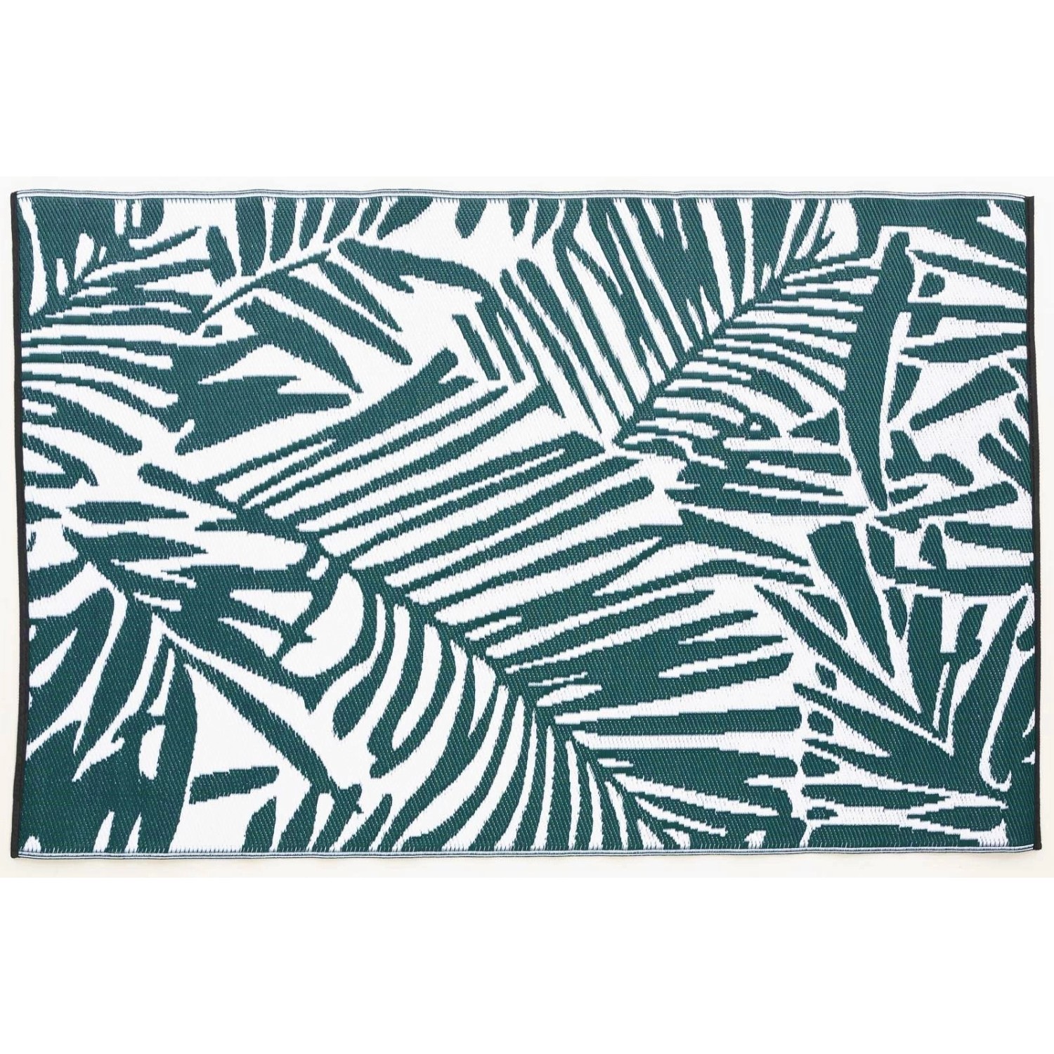 Jet-Line Outdoorteppich Lorena Waldgrün Blattmuster 120 x 180 cm günstig online kaufen