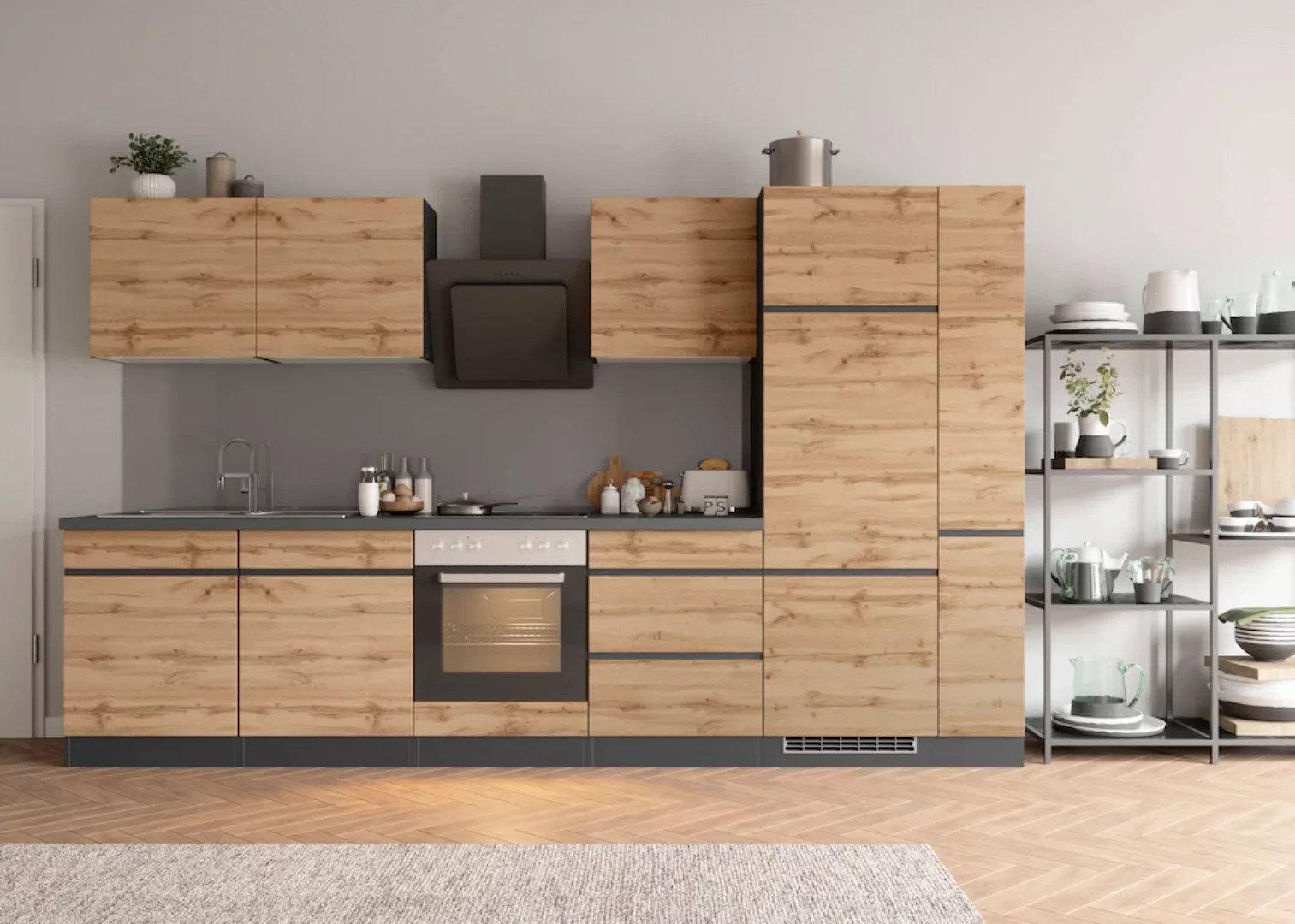 Kochstation Küche "KS-Riesa", Stellbreite 330 cm, wahlweise mit oder ohne E günstig online kaufen