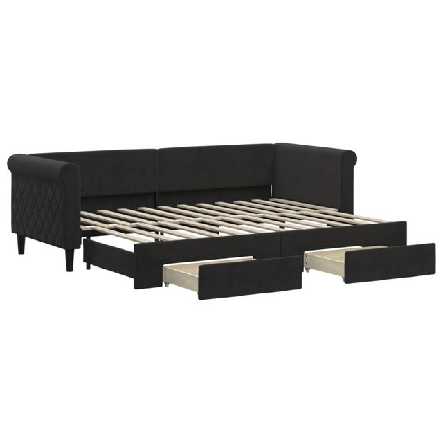 vidaXL Gästebett Gästebett Tagesbett Ausziehbar mit Schubladen Schwarz 80x2 günstig online kaufen