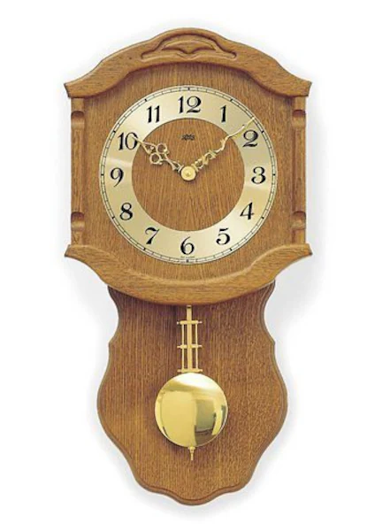 AMS Pendelwanduhr »W964/4«, Quarzuhr, Holz-/Messinggehäuse, Buche,Esszimmer günstig online kaufen